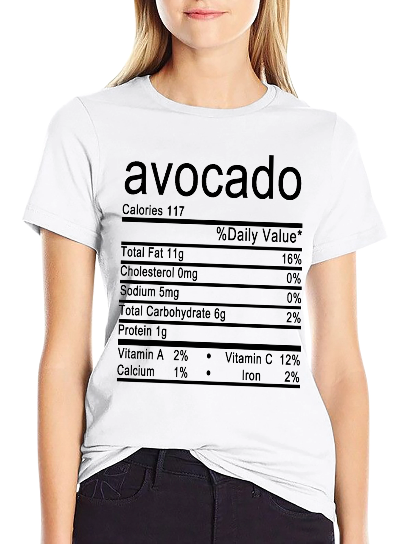 Avocado Nutrition Facts Graphic T-Shirt