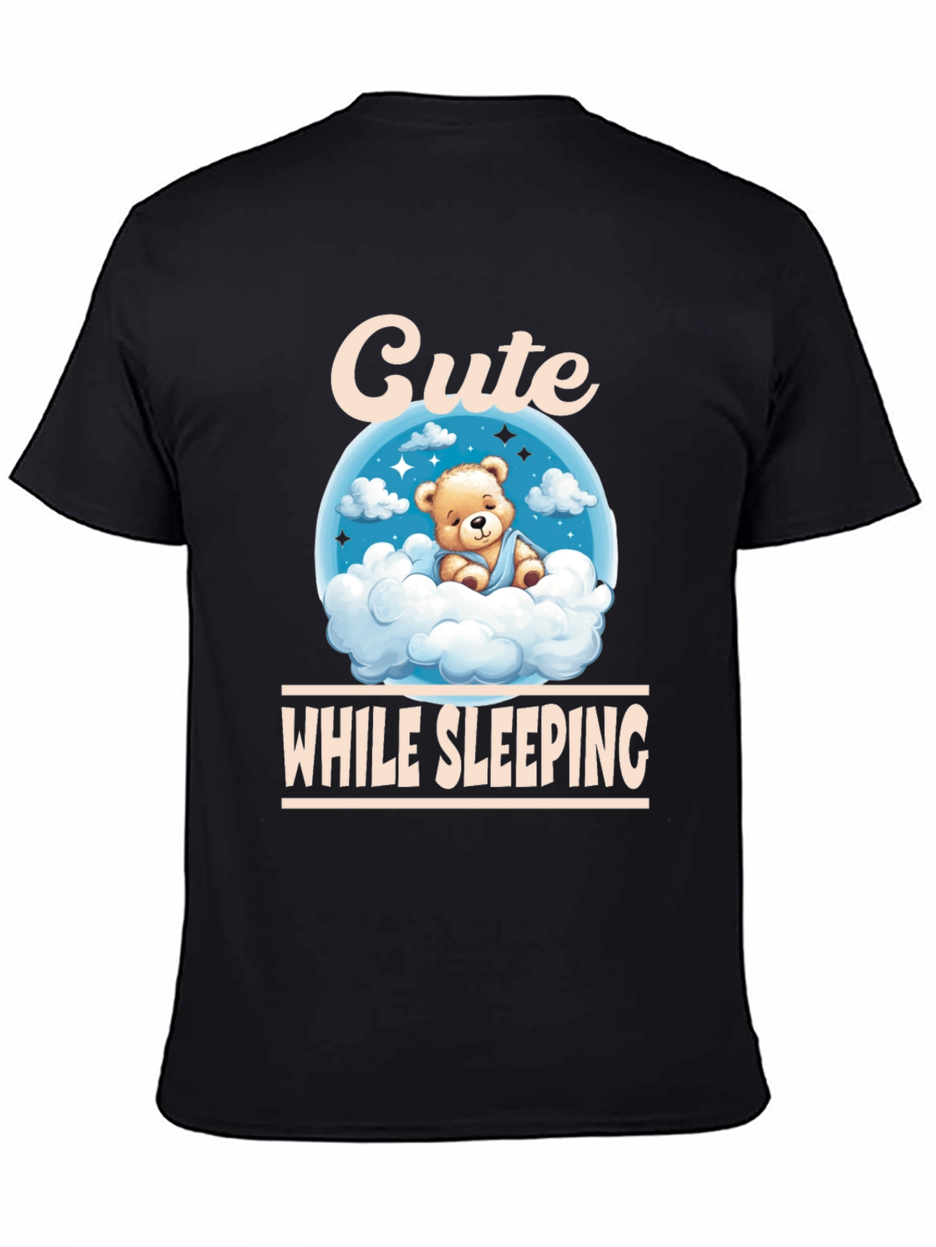 Cute While Sleeping Black T-Shirt