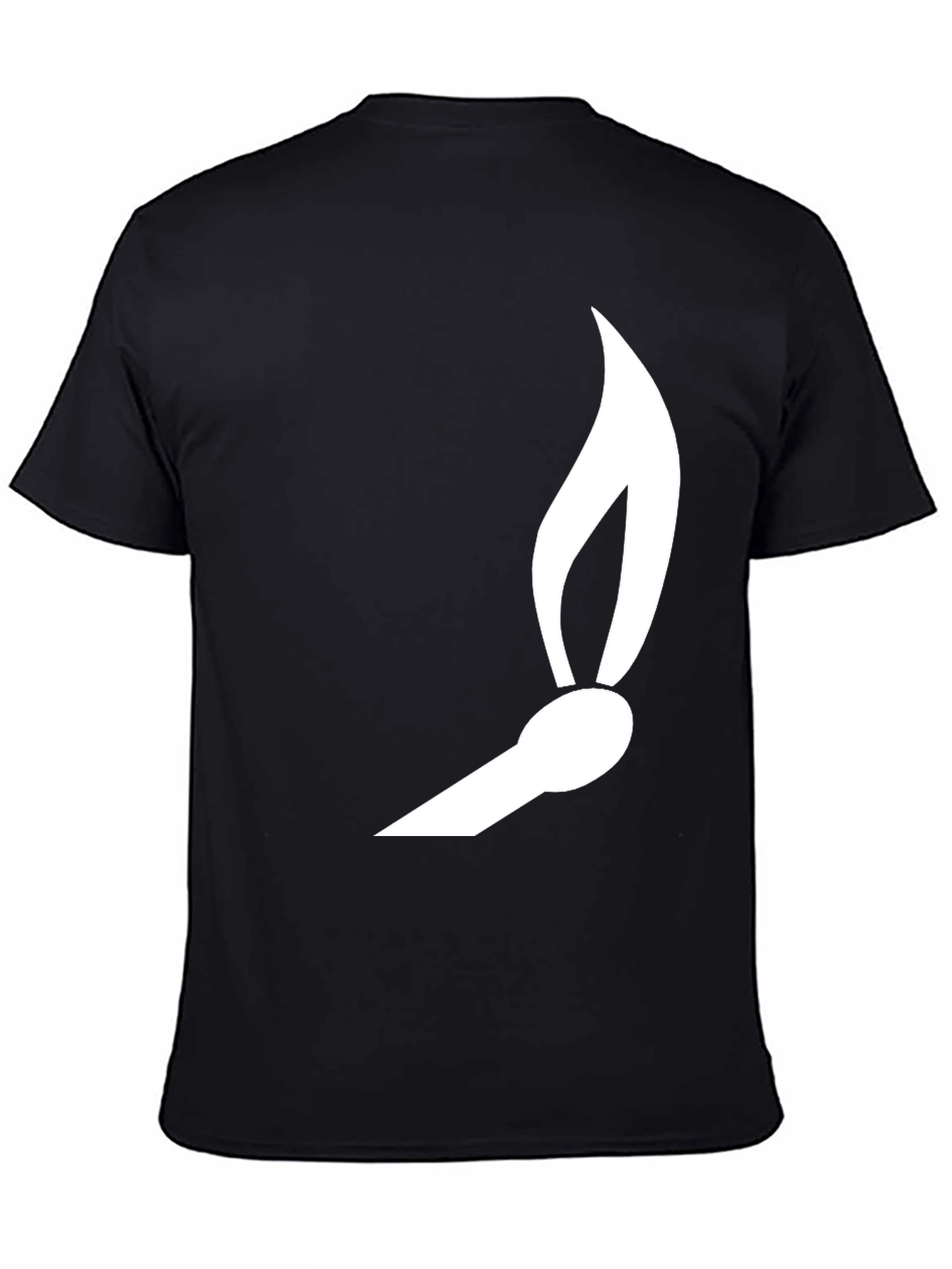 Match Flame Graphic Tee - Black Cotton Comfort