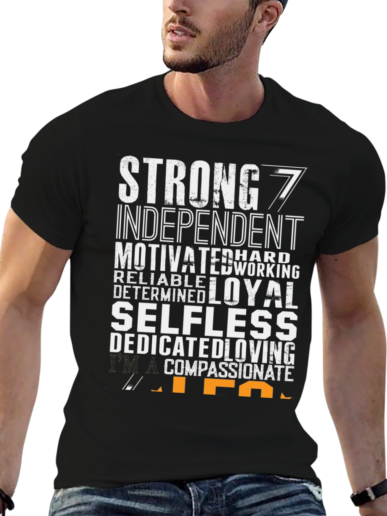 Strong Man Black Graphic T-Shirt