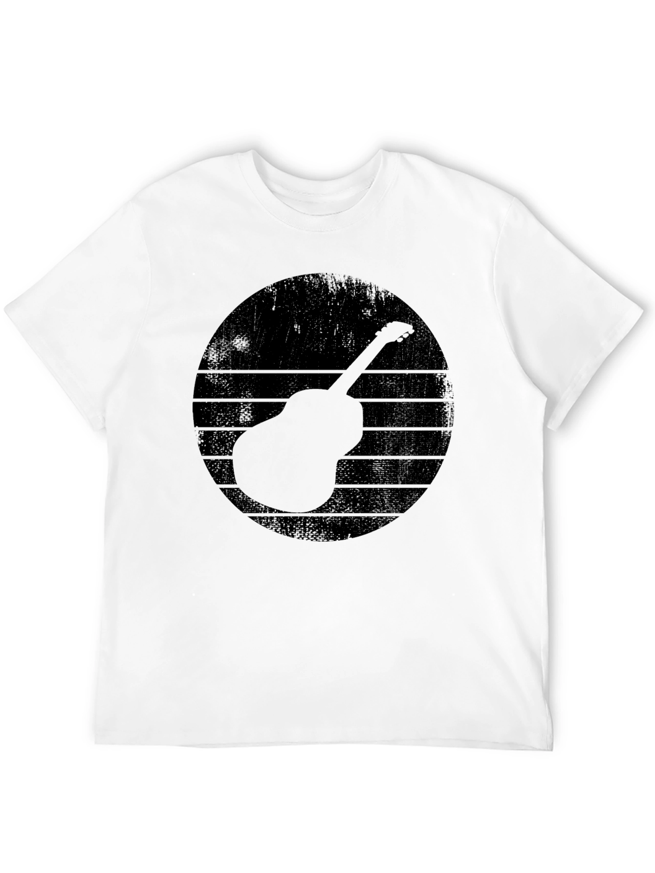 Retro Guitar Graphic Tee - Black