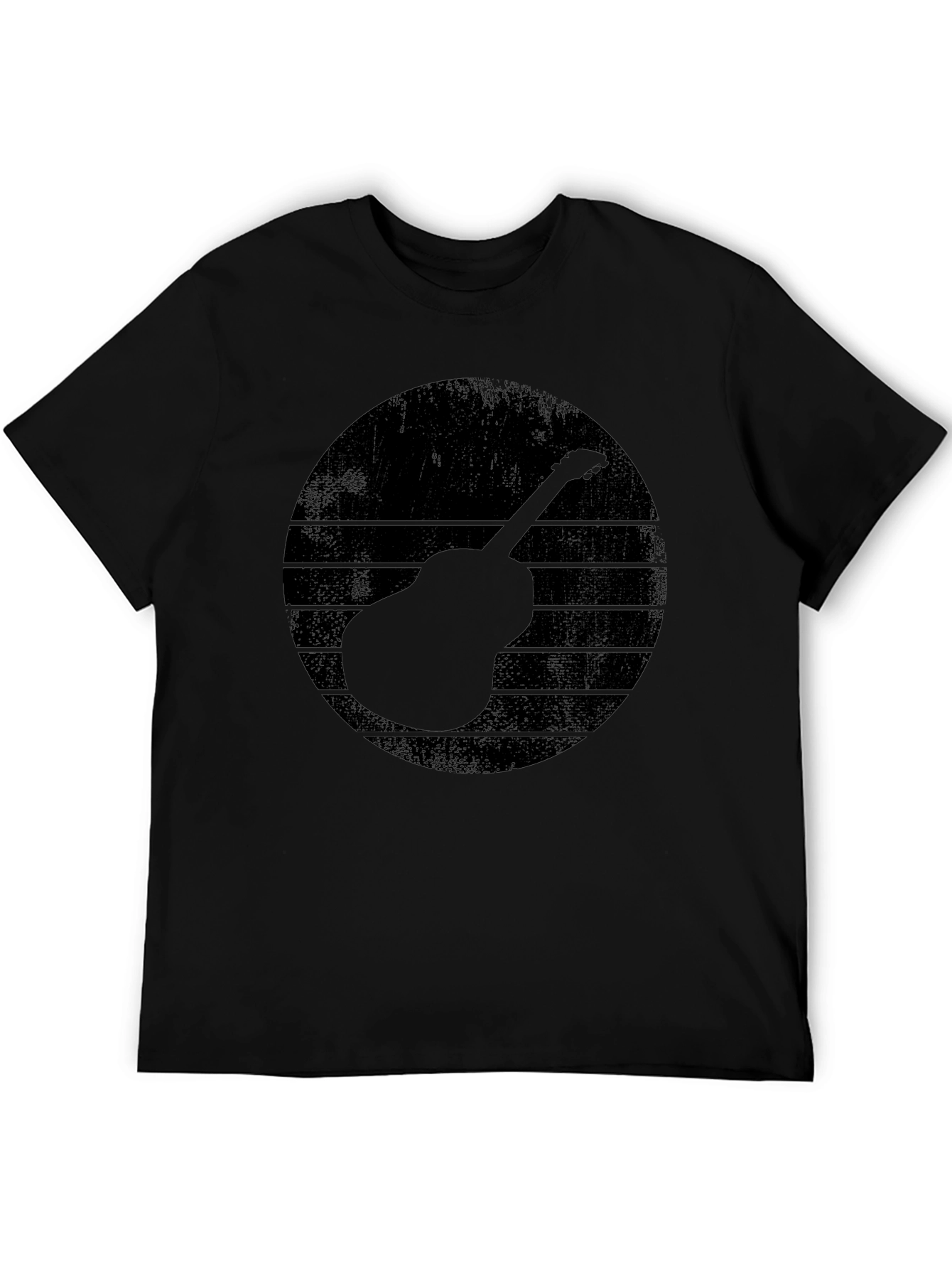 Retro Guitar Graphic Tee - Black