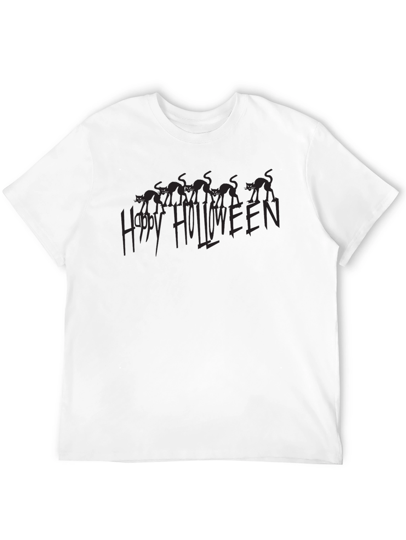 Happy Halloween Black Cat Graphic Tee