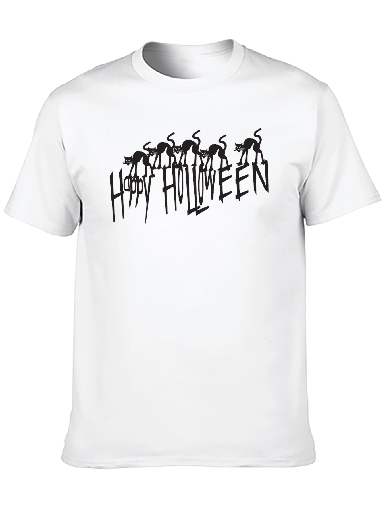 Happy Halloween Black Cat Graphic Tee