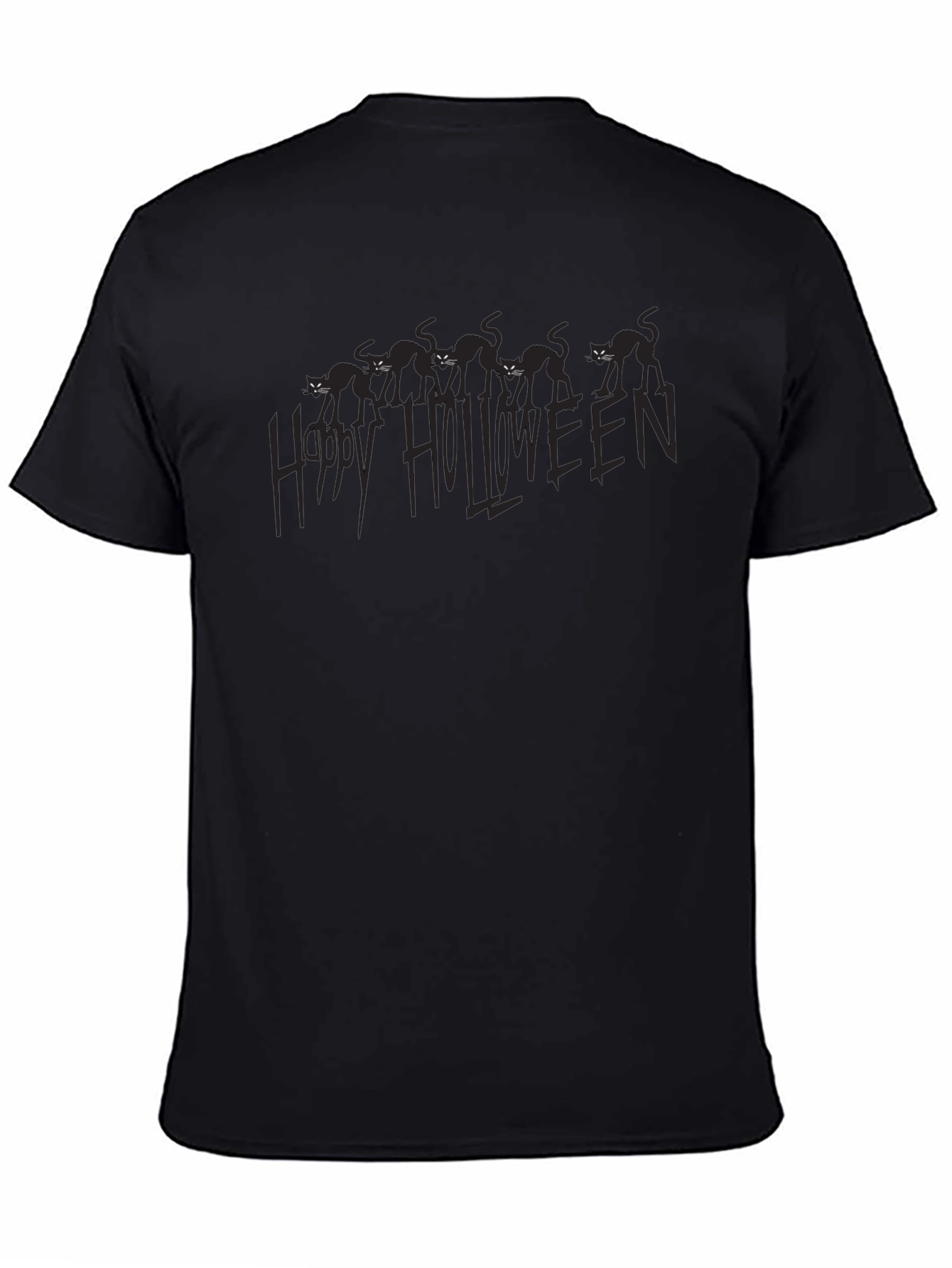 Happy Halloween Black Cat Graphic Tee
