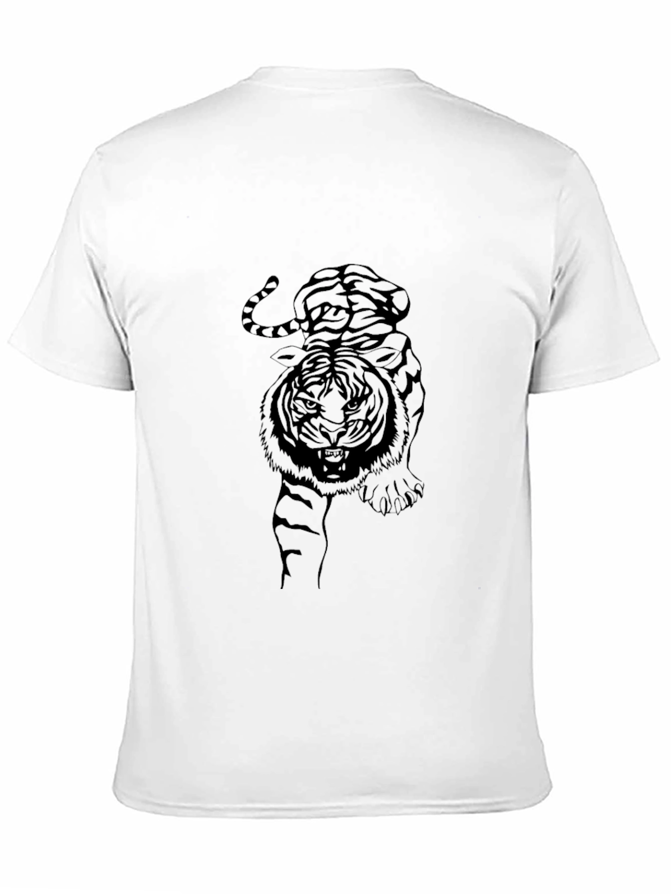 Mens Graphic Tiger Print Black T-Shirt