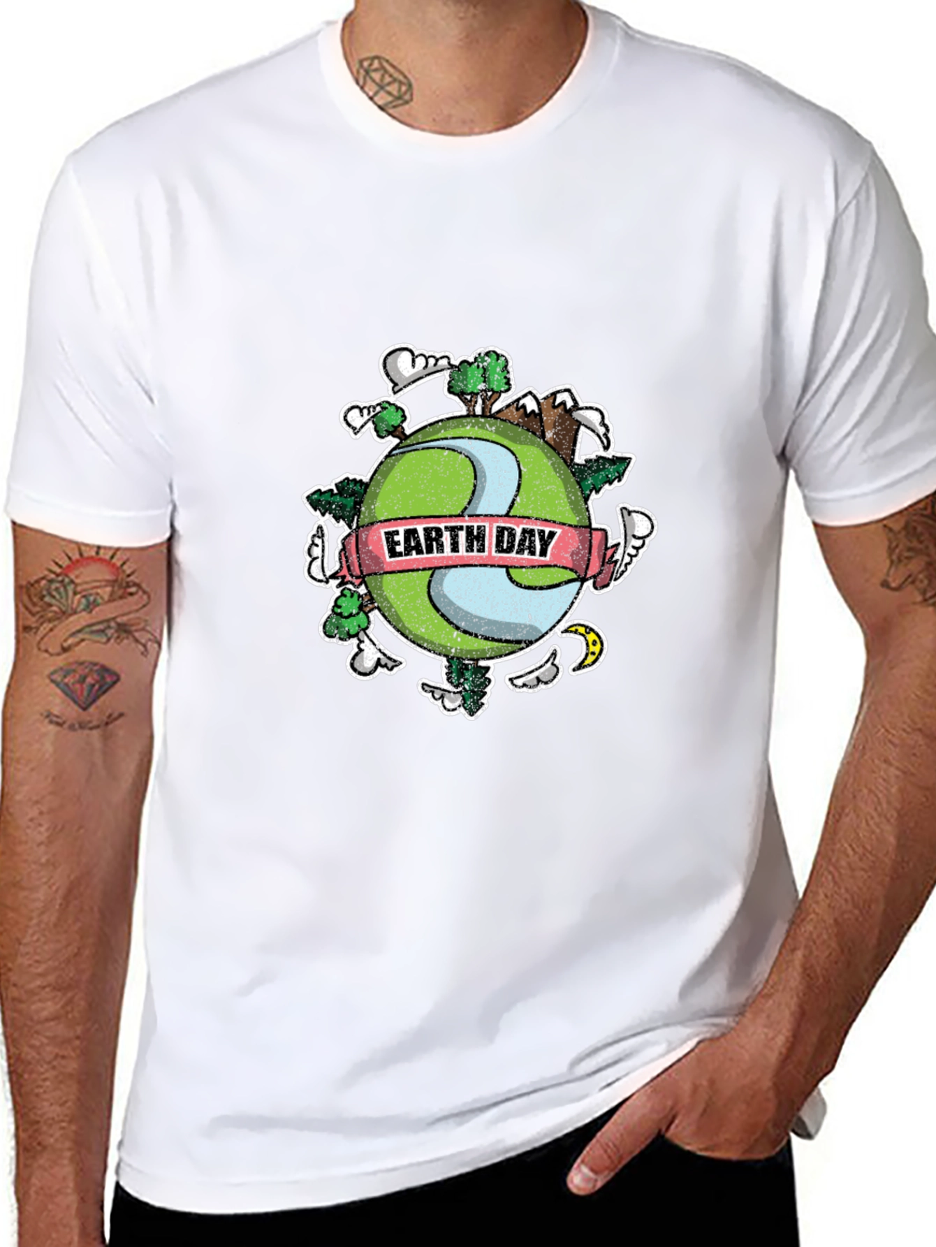 Earth Day Graphic T-Shirt - Black