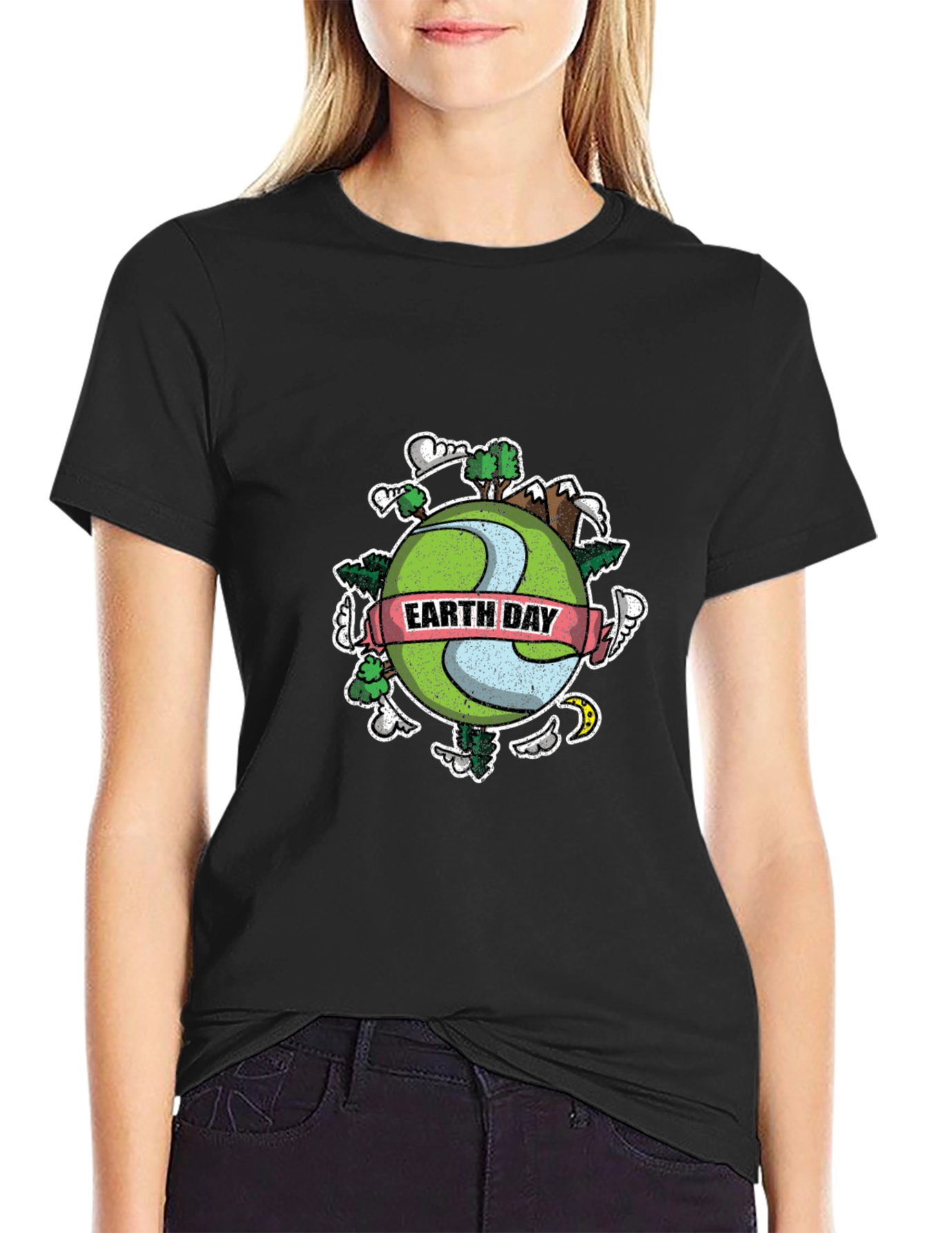 Earth Day Graphic T-Shirt - Black