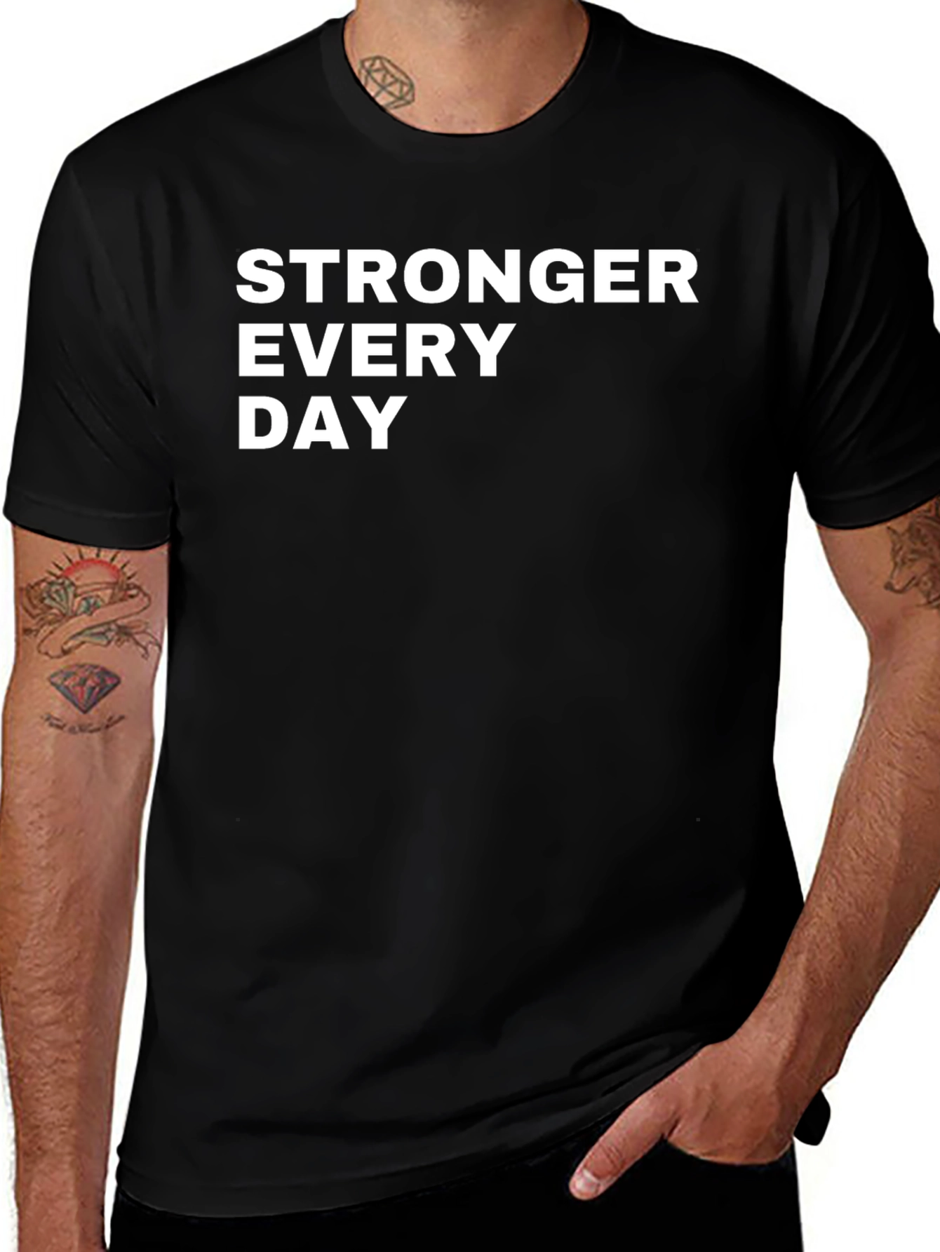 Stronger Every Day Graphic Tee - Black