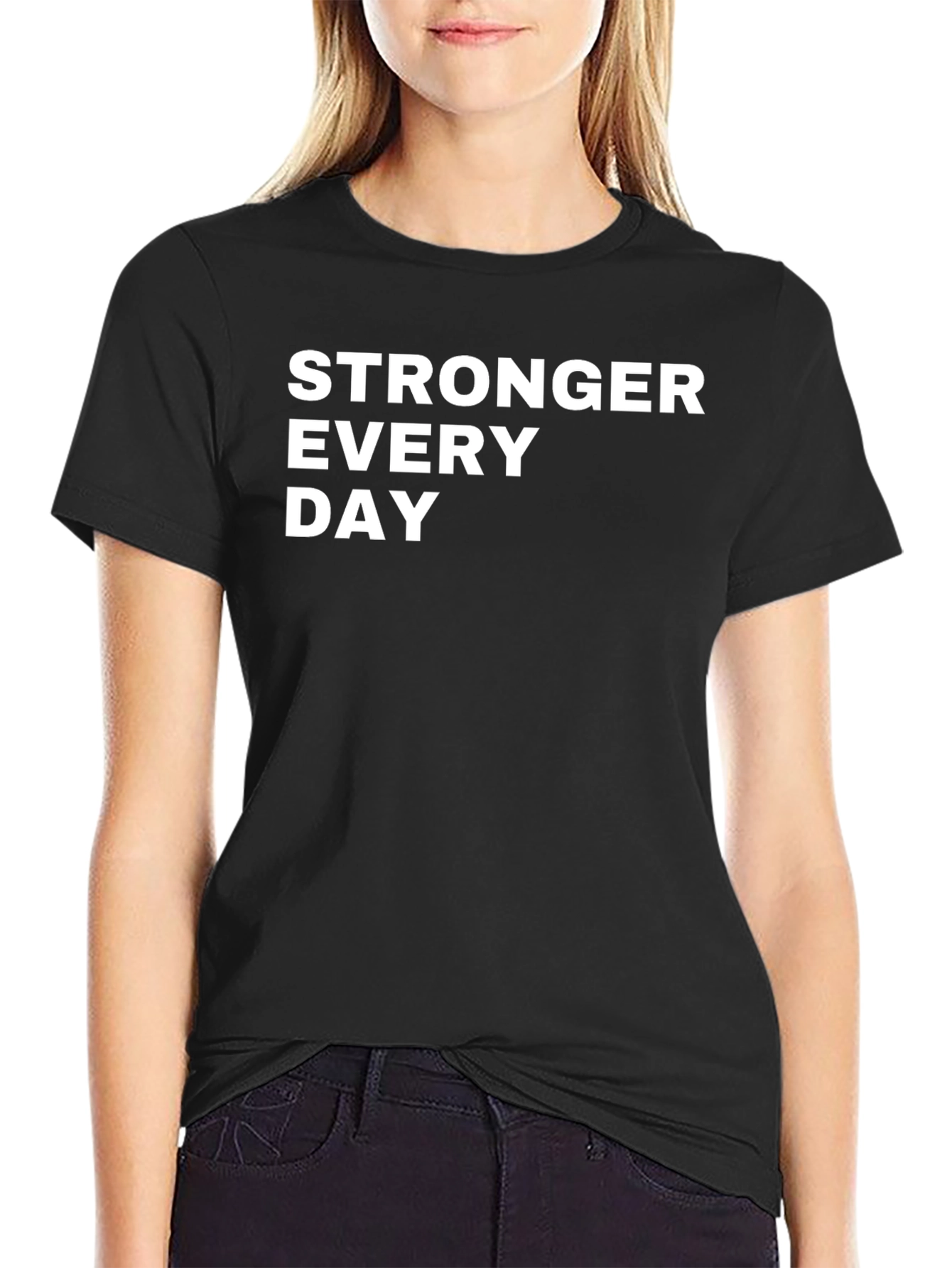 Stronger Every Day Graphic Tee - Black