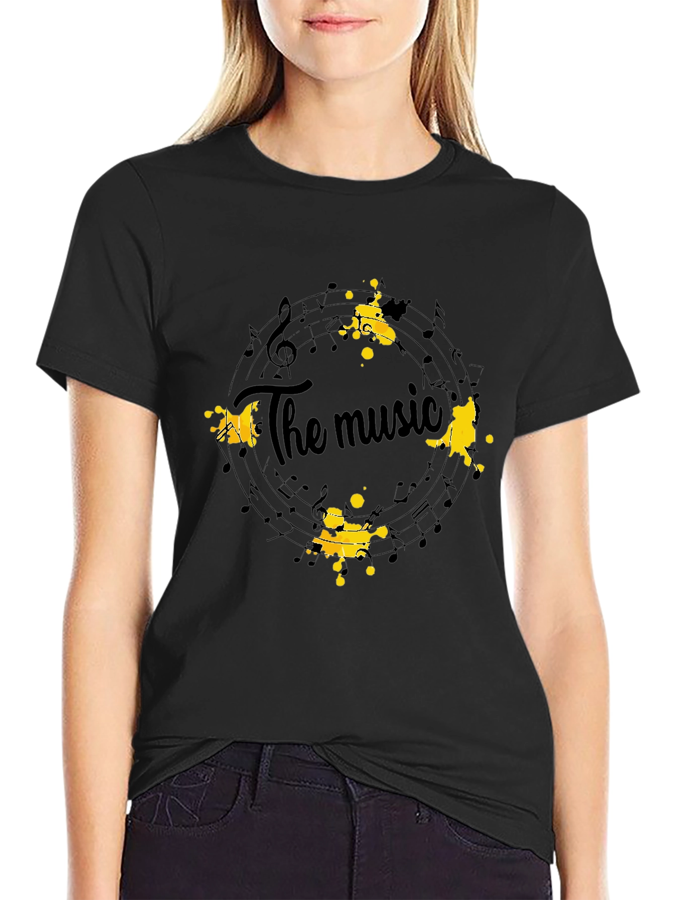 The Music Graphic Tee - Black Cotton T-Shirt