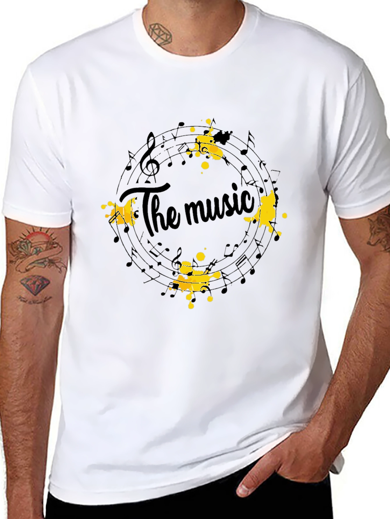 The Music Graphic Tee - Black Cotton T-Shirt