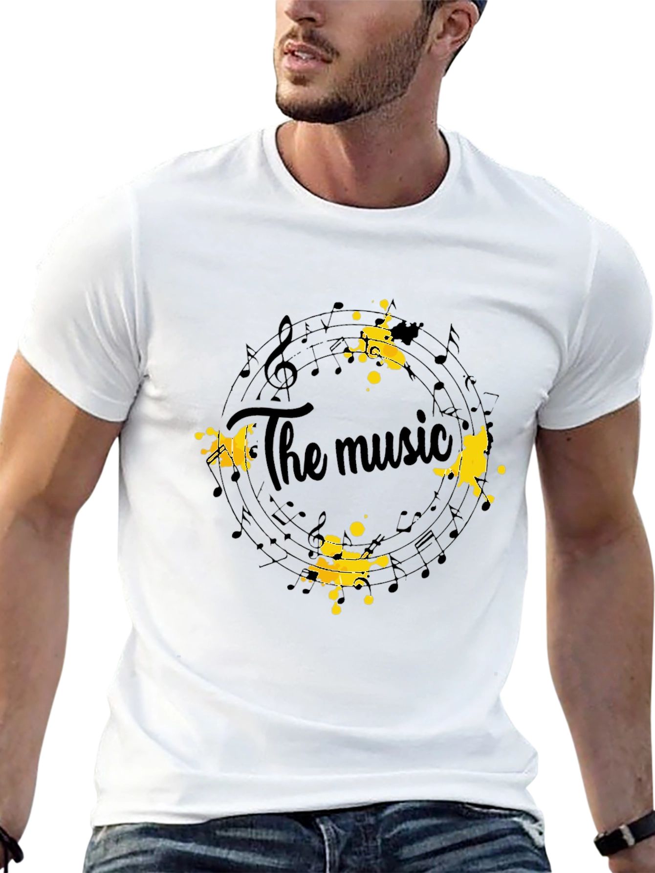 The Music Graphic Tee - Black Cotton T-Shirt