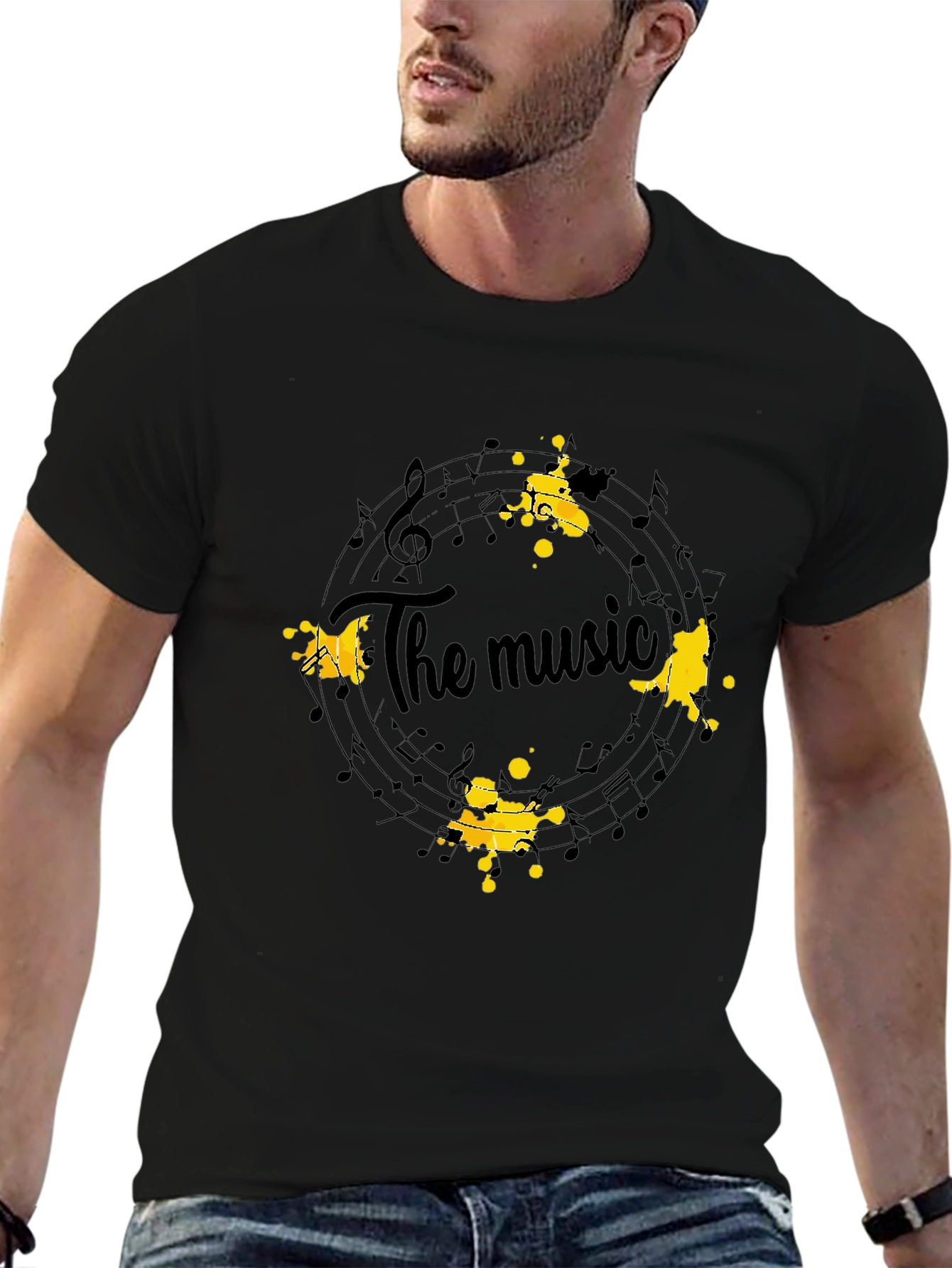The Music Graphic Tee - Black Cotton T-Shirt