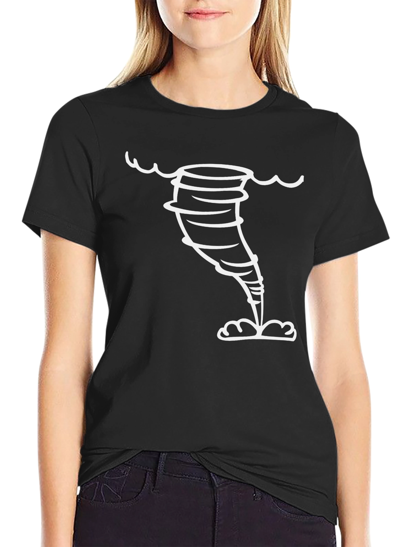 Tornado Graphic T-Shirt - Black Cotton Tee