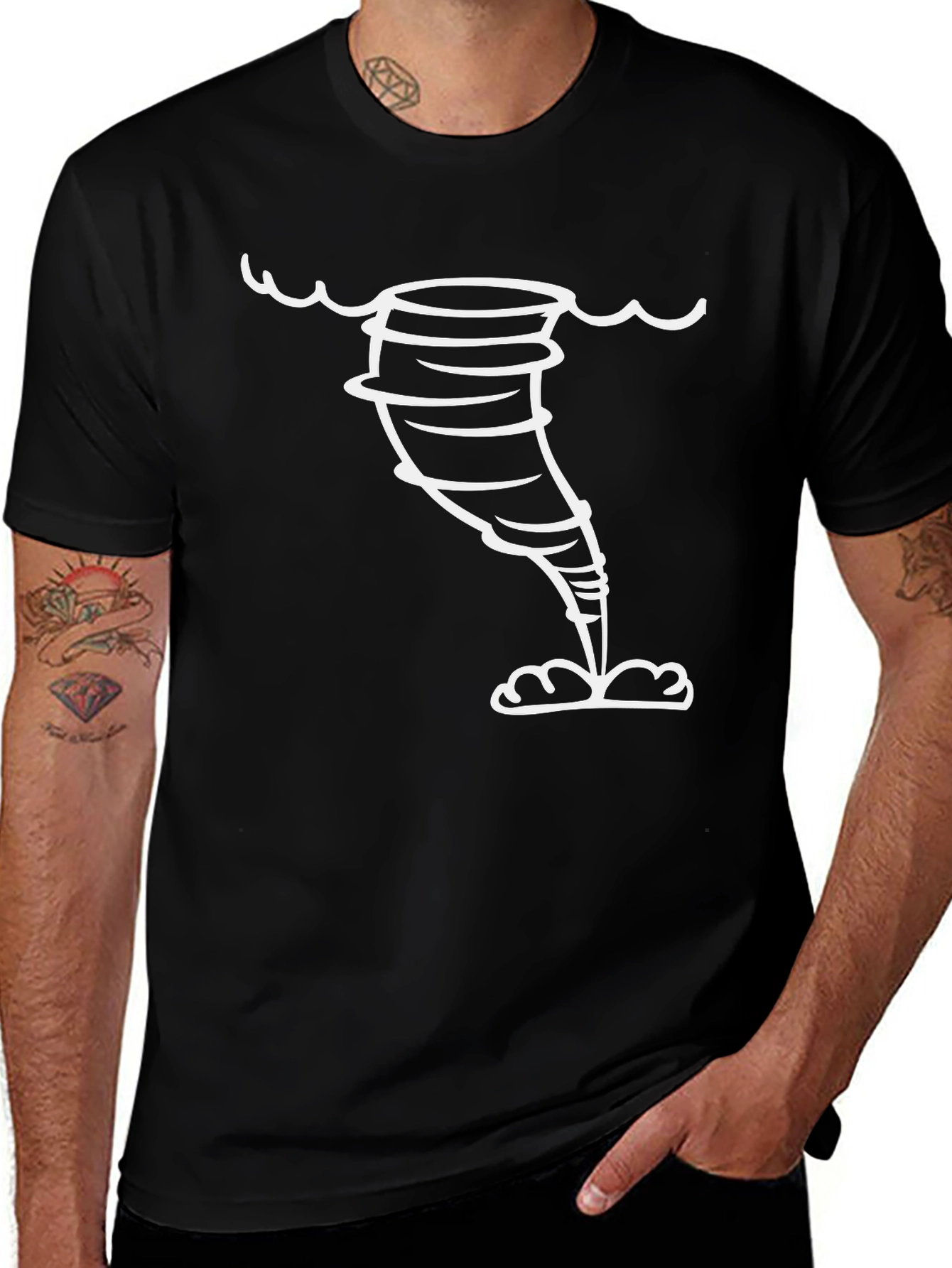 Tornado Graphic T-Shirt - Black Cotton Tee