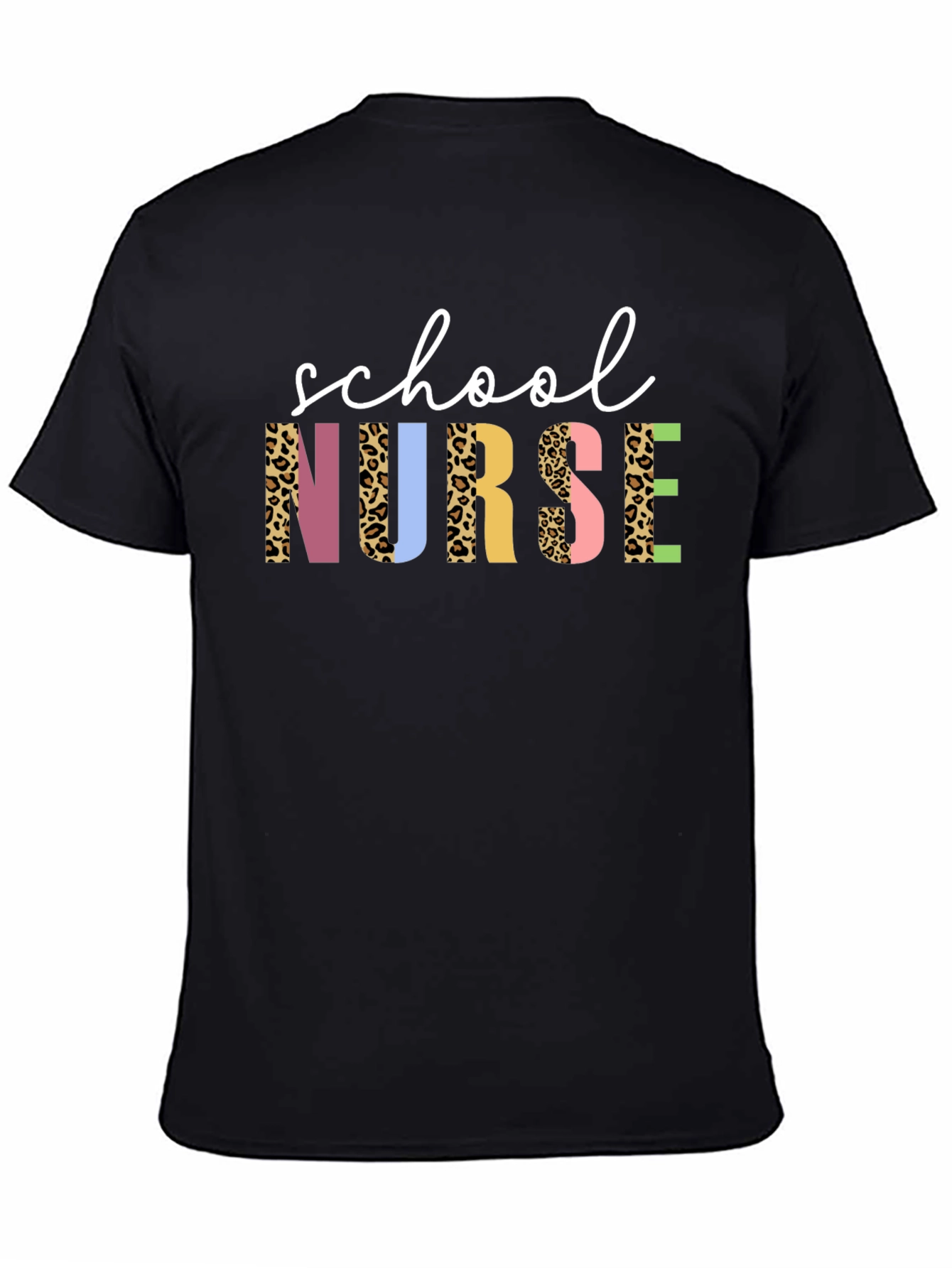School Nurse Leopard Print Graphic Tee