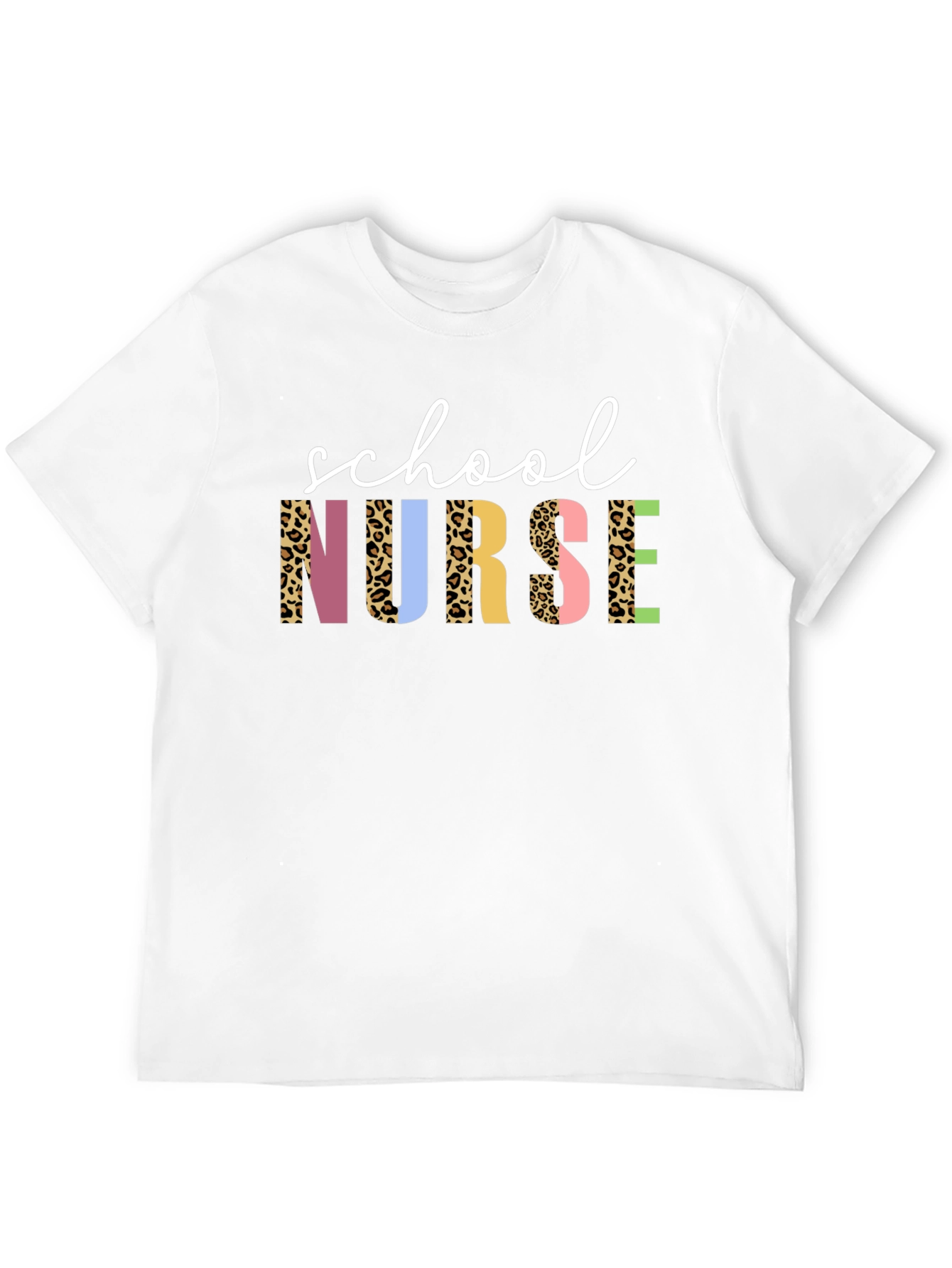 School Nurse Leopard Print Graphic Tee