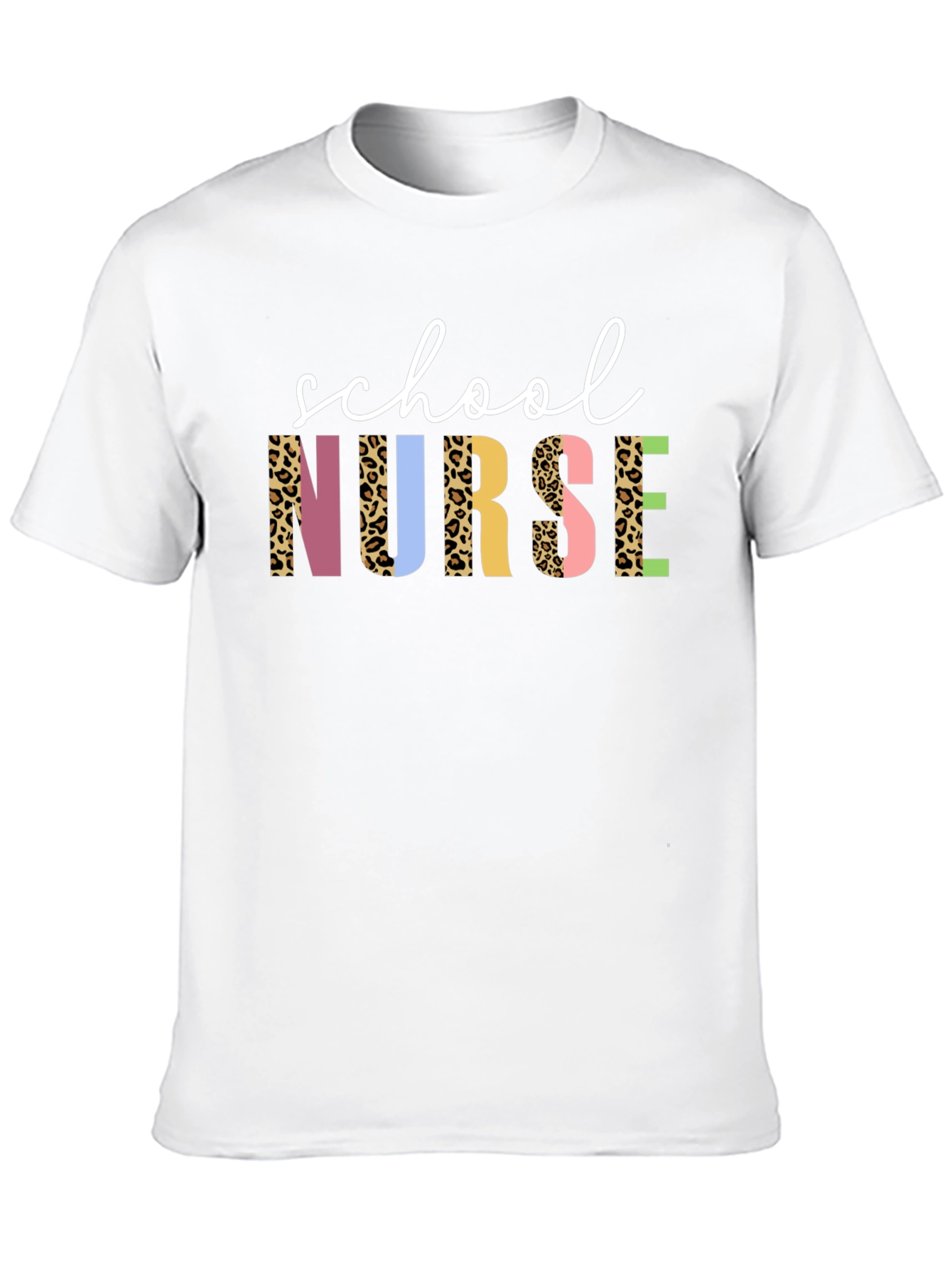 School Nurse Leopard Print Graphic Tee