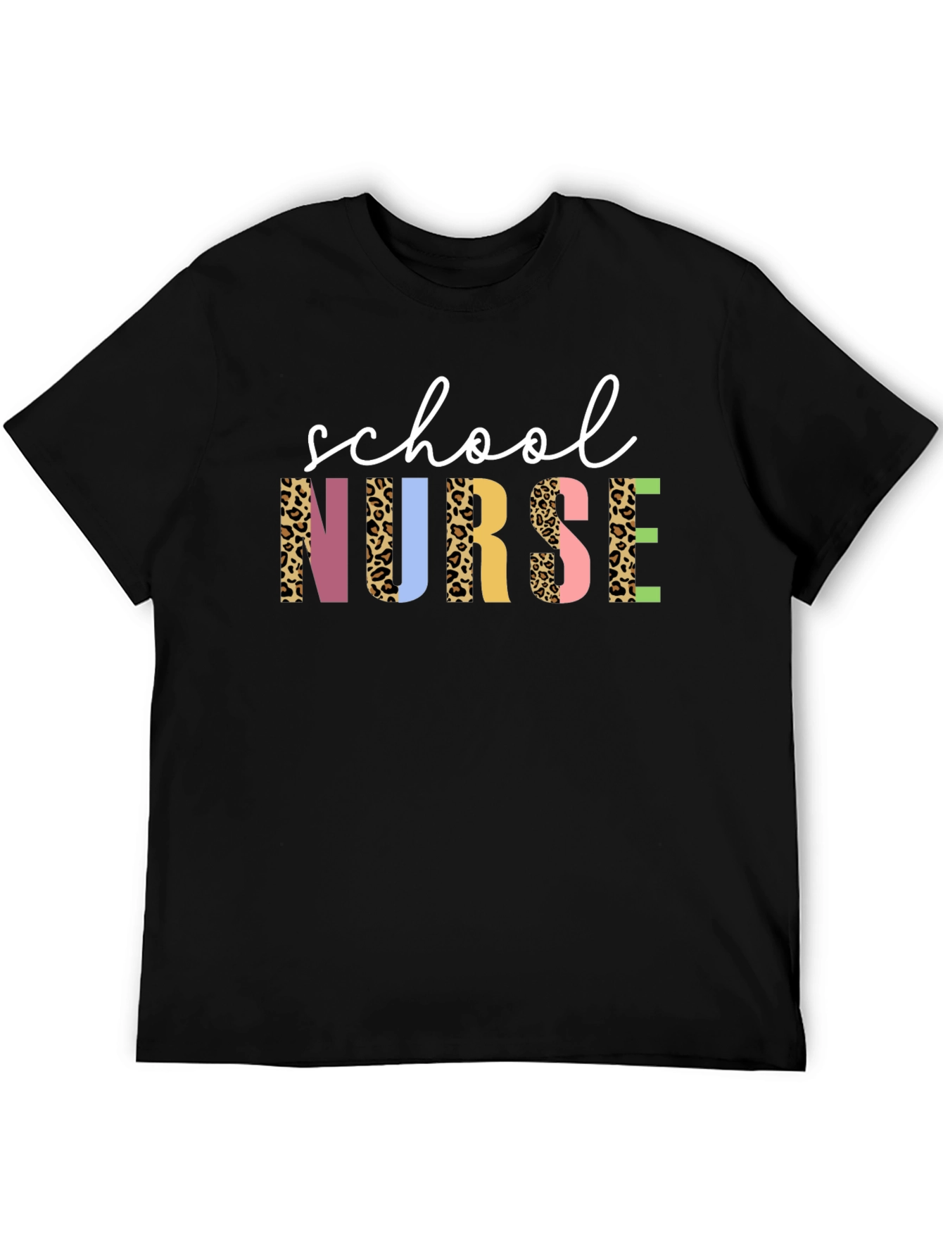 School Nurse Leopard Print Graphic Tee
