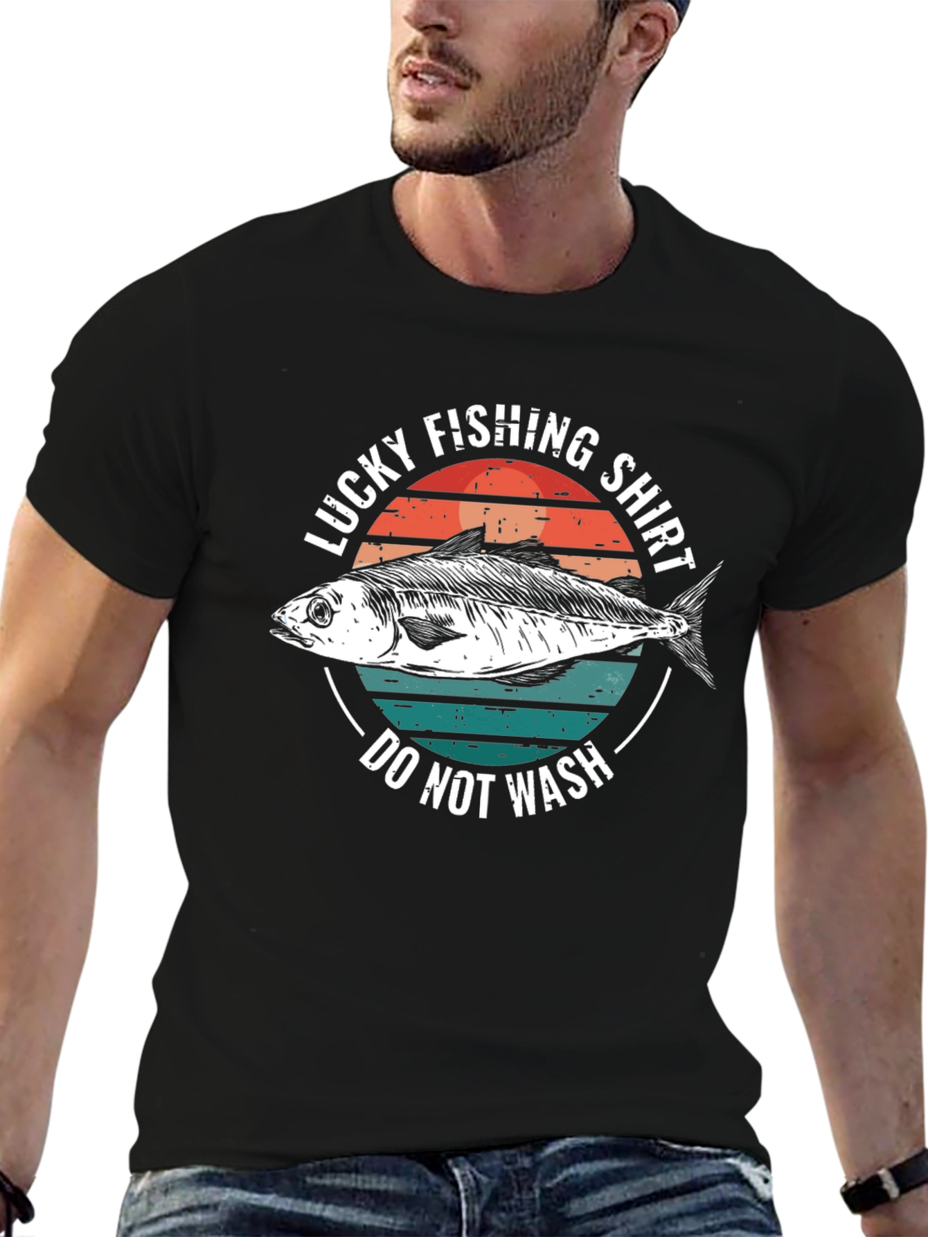 Lucky Fishing Shirt - Do Not Wash Novelty Tee