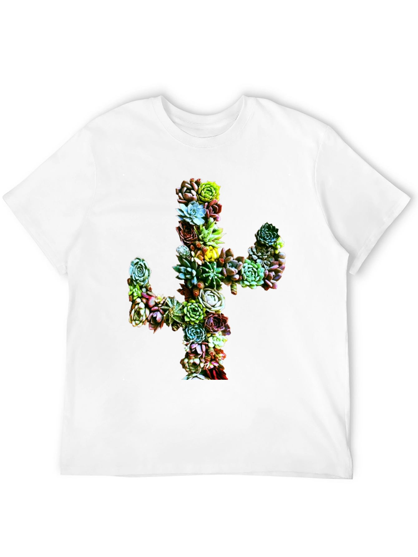 Succulent Cactus Graphic Tee - Black Unisex T-Shirt