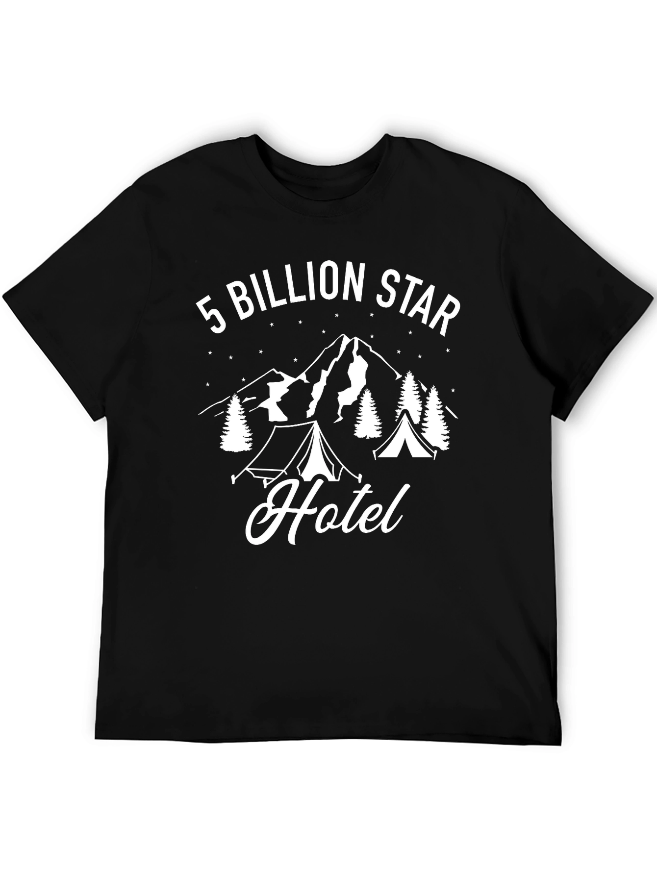 5 Billion Star Hotel Camping Graphic Tee