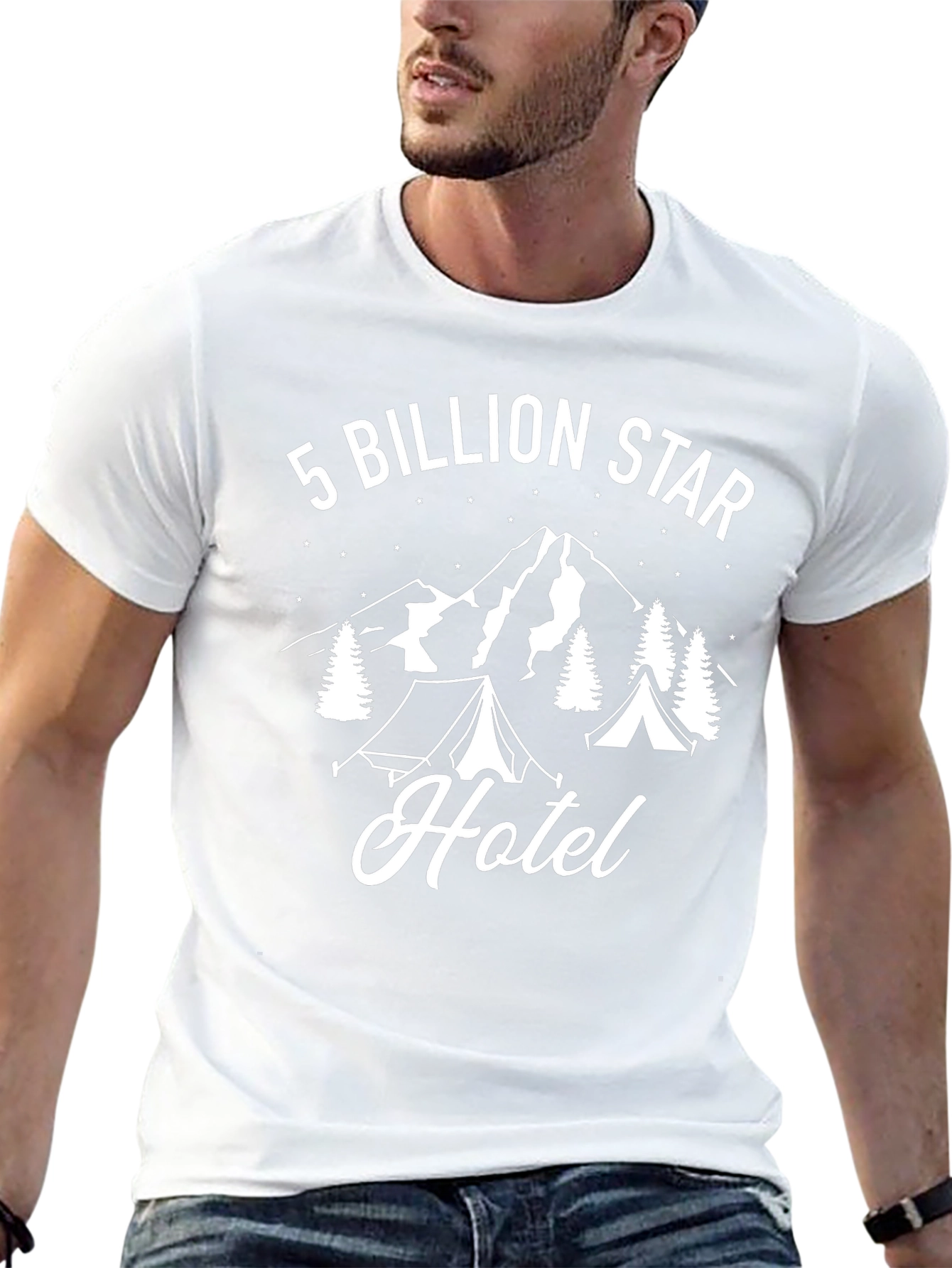 5 Billion Star Hotel Camping Graphic Tee