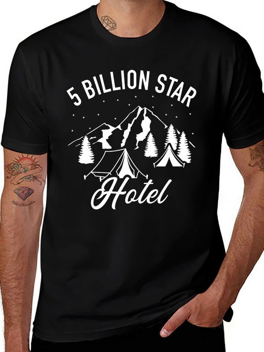 5 Billion Star Hotel Camping Graphic Tee