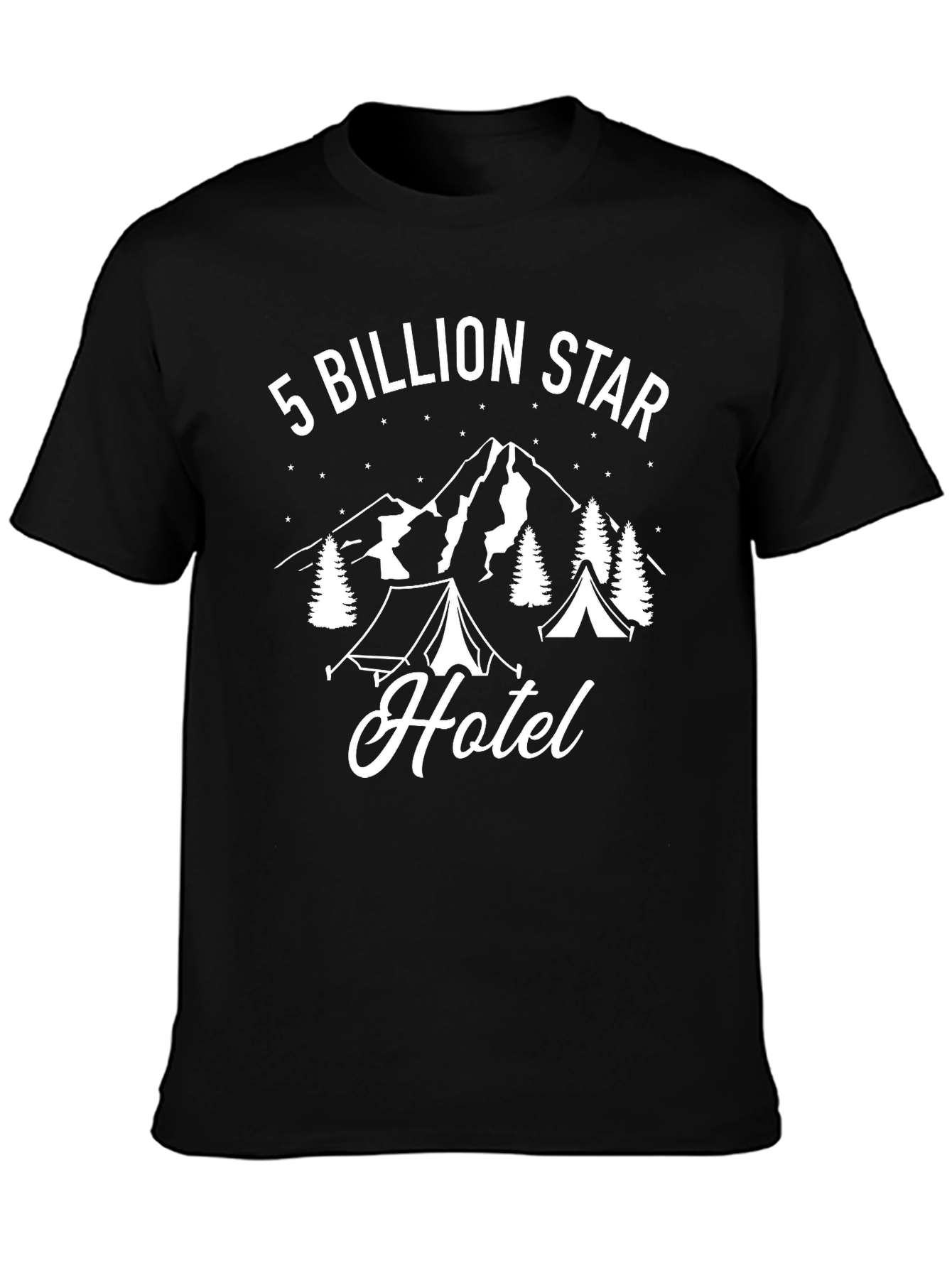 5 Billion Star Hotel Camping Graphic Tee