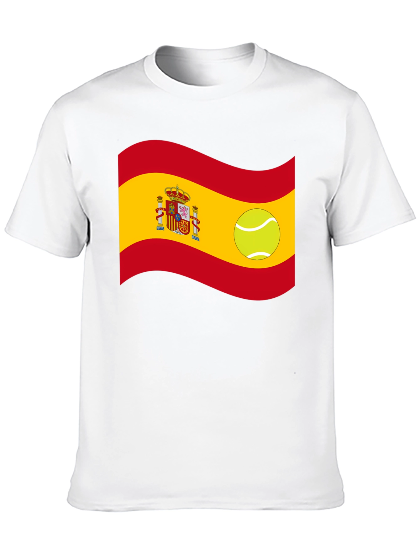 Spain Flag Tennis Ball Graphic T-Shirt