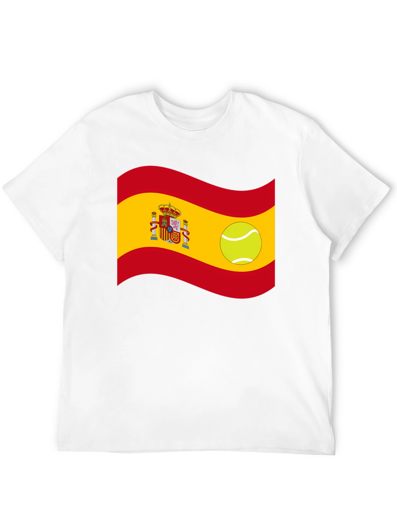 Spain Flag Tennis Ball Graphic T-Shirt