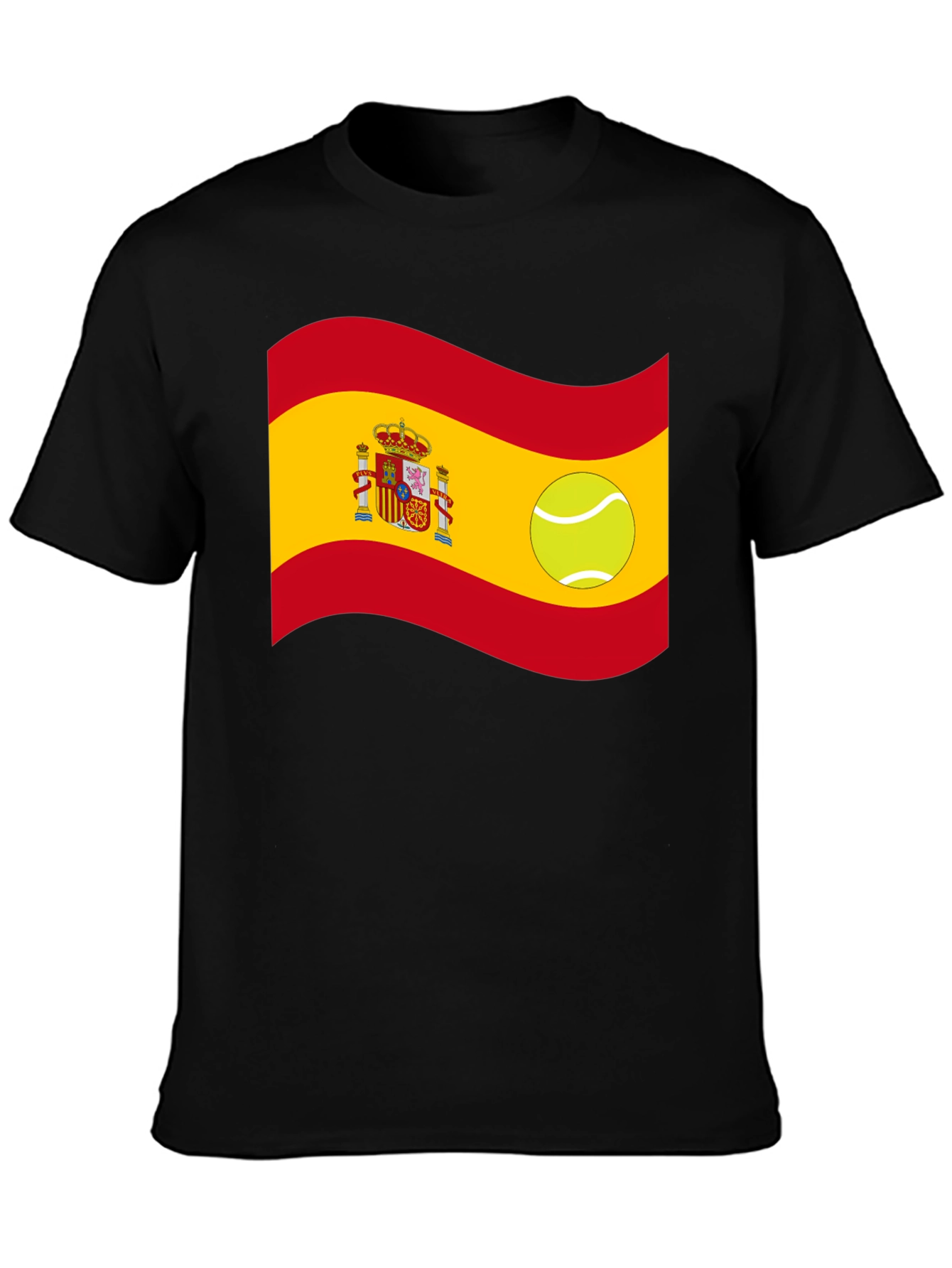 Spain Flag Tennis Ball Graphic T-Shirt