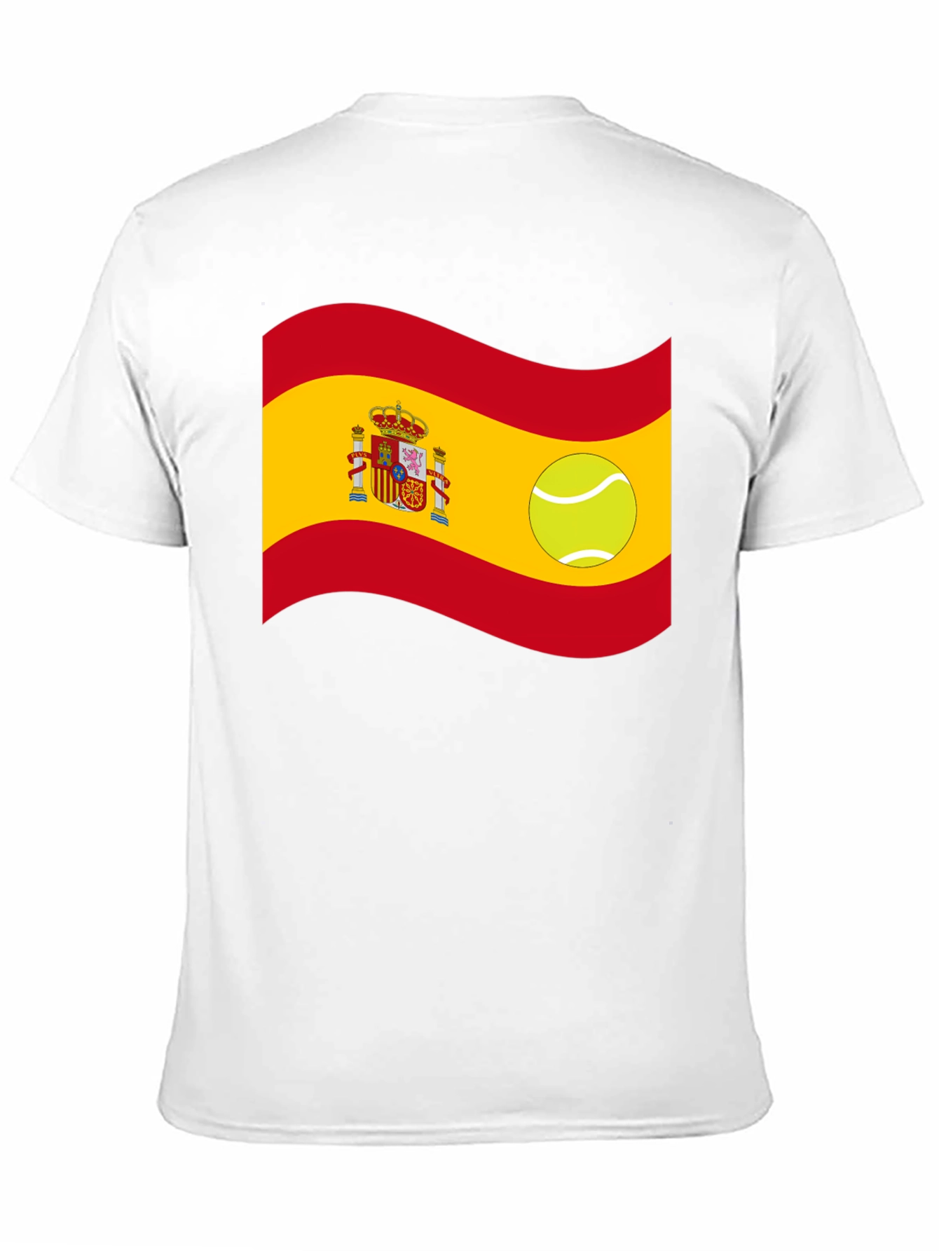 Spain Flag Tennis Ball Graphic T-Shirt
