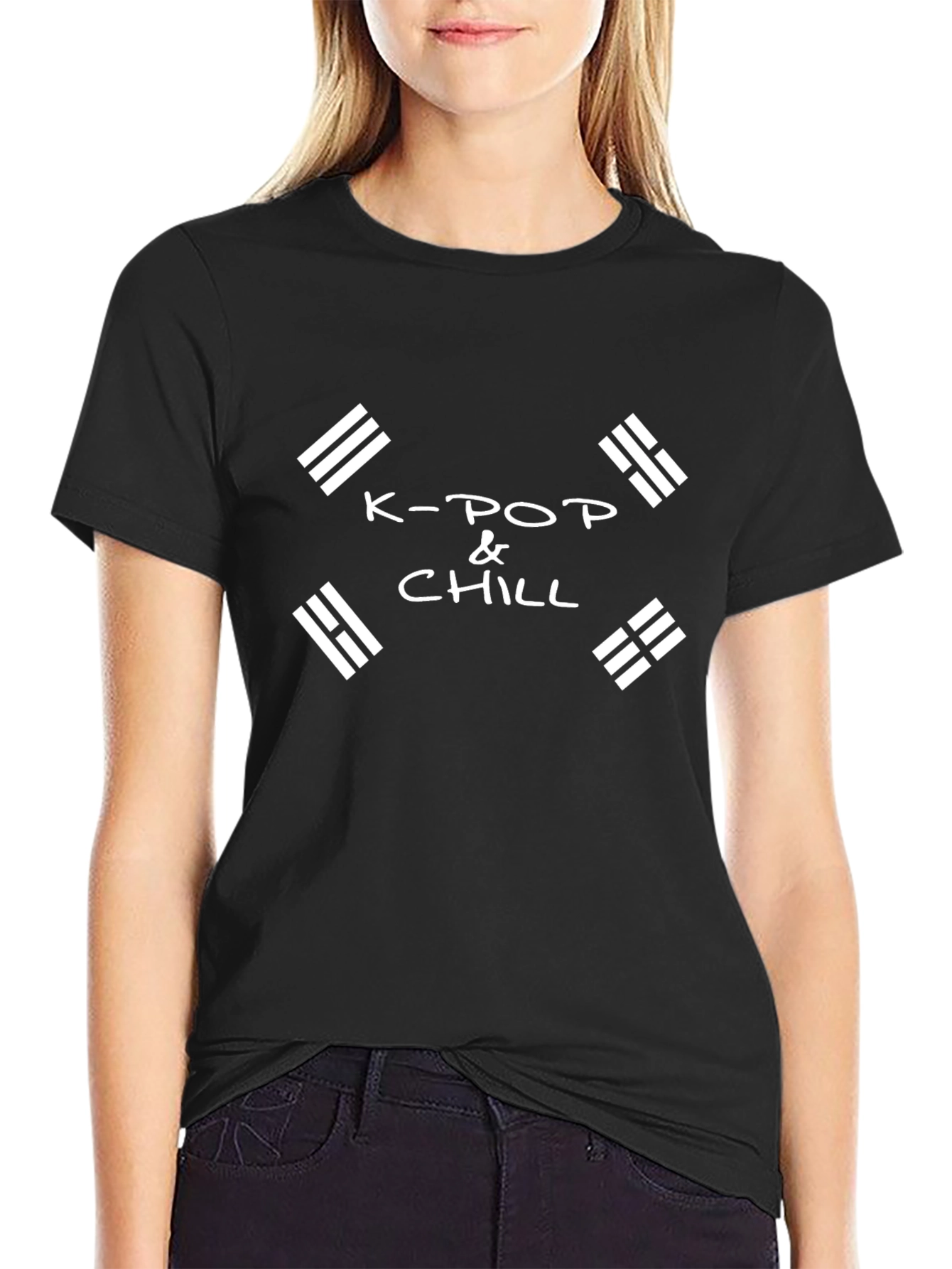 K-Pop & Chill Graphic Black Tee