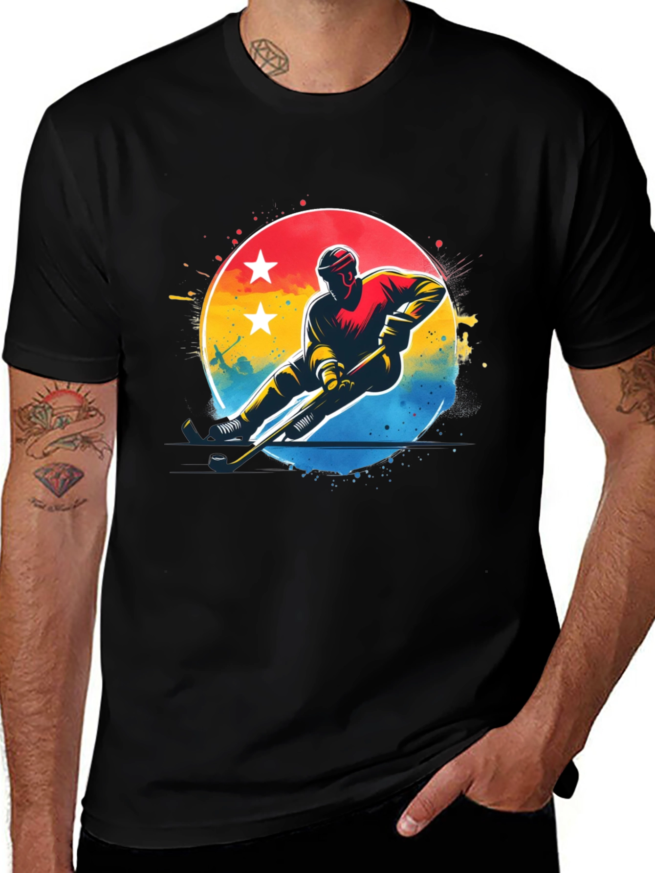 Hockey Player Graphic T-Shirt