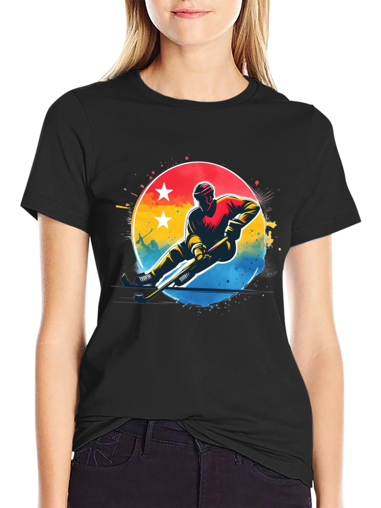 Hockey Player Graphic T-Shirt
