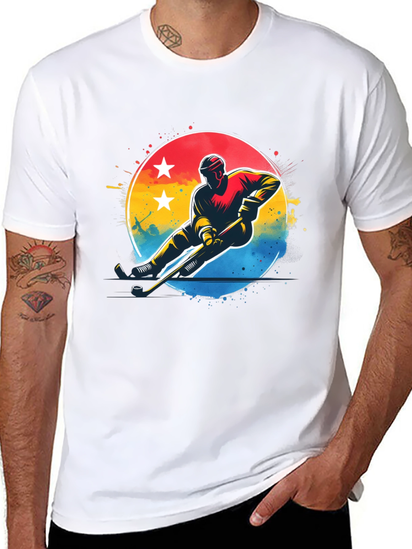 Hockey Player Graphic T-Shirt