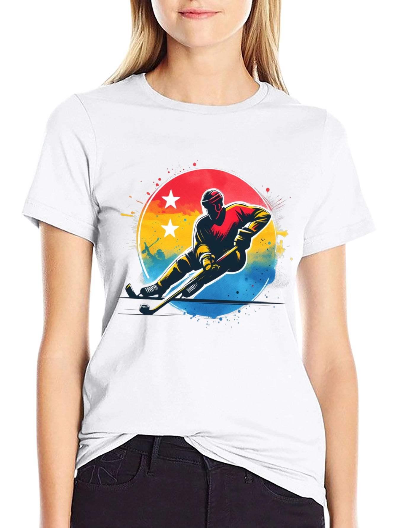Hockey Player Graphic T-Shirt
