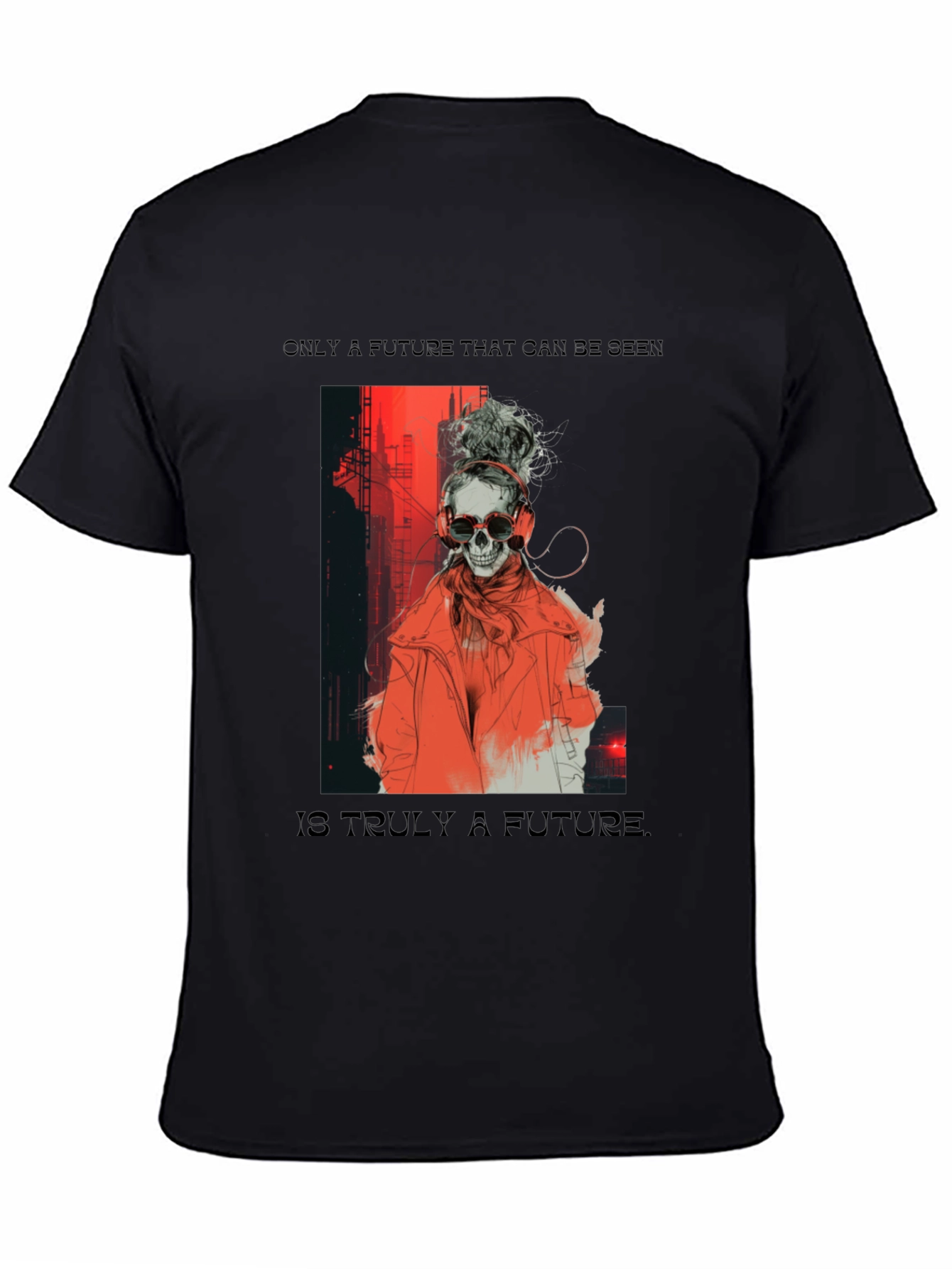 Edgy Skull Graphic Tee - Future Design