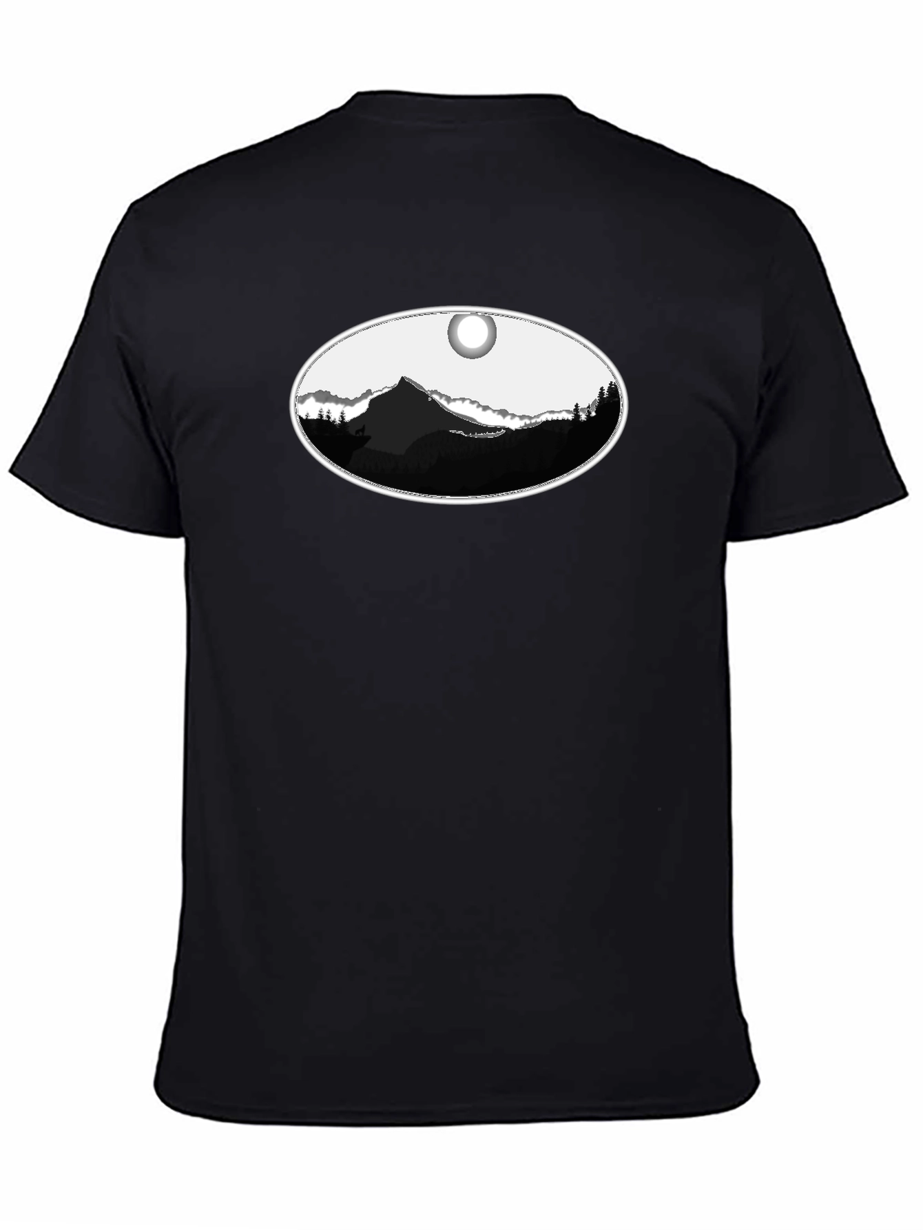 Mountain Oval Graphic Tee - Black