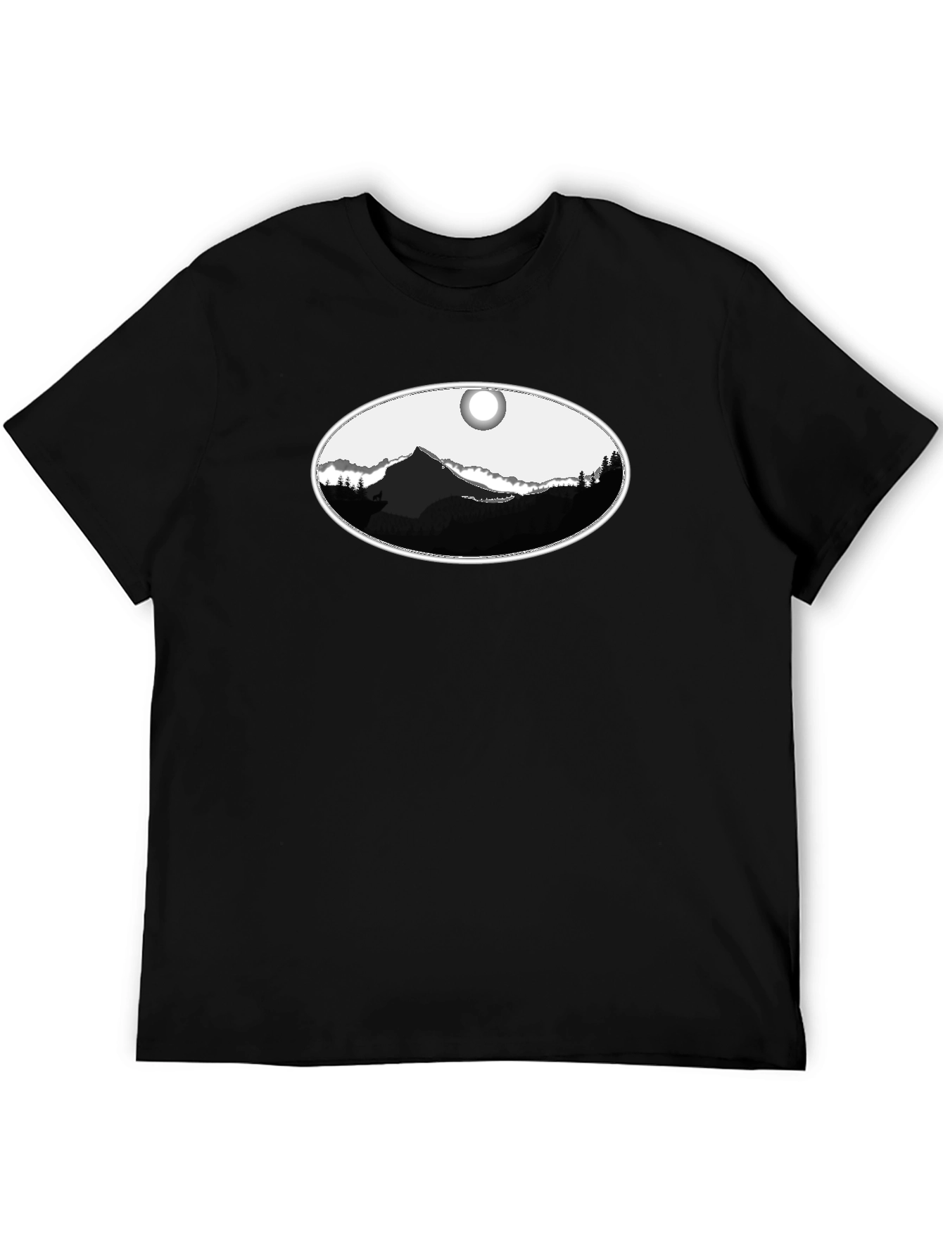 Mountain Oval Graphic Tee - Black