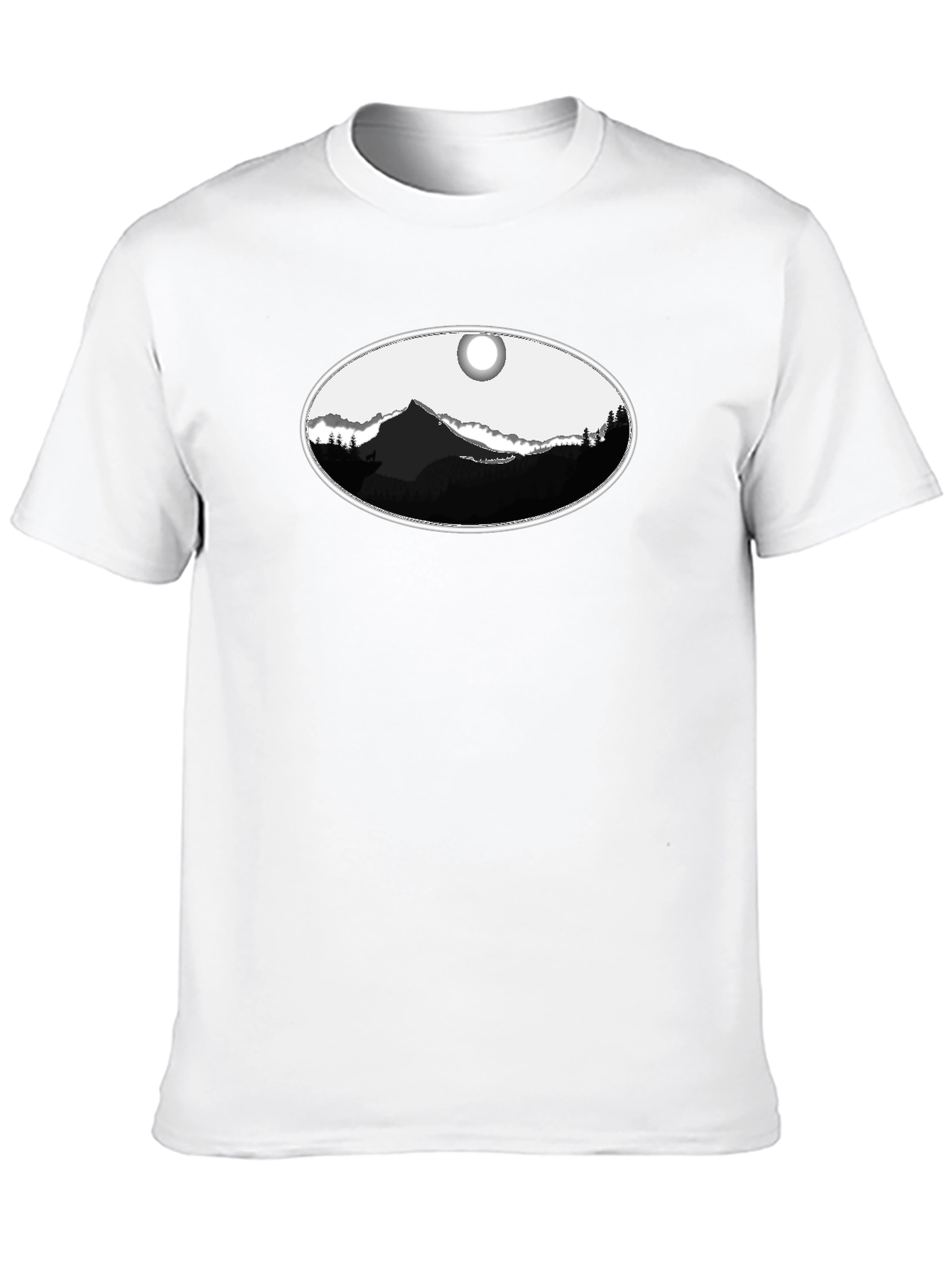 Mountain Oval Graphic Tee - Black
