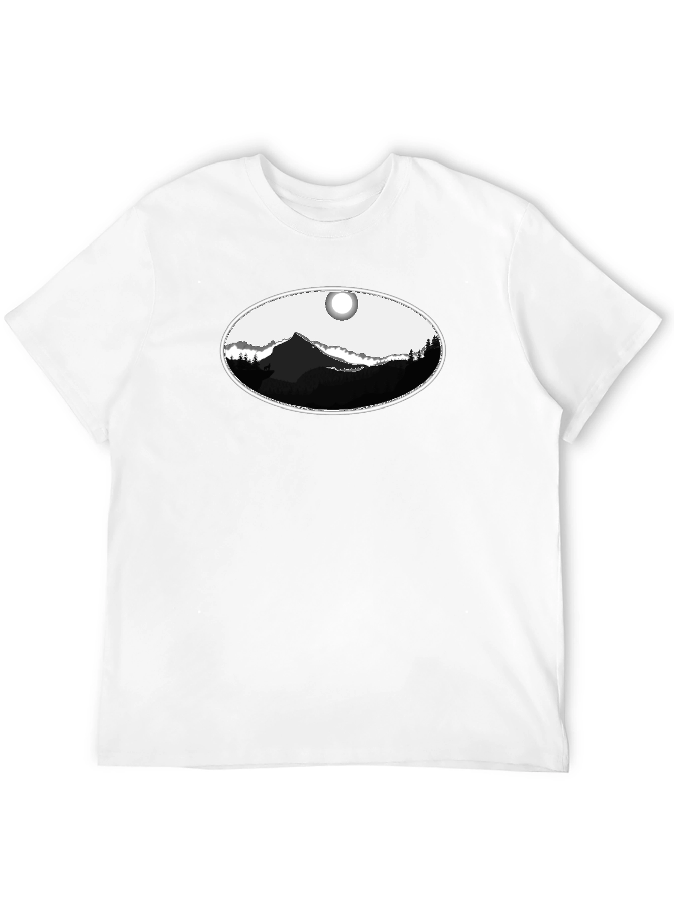 Mountain Oval Graphic Tee - Black