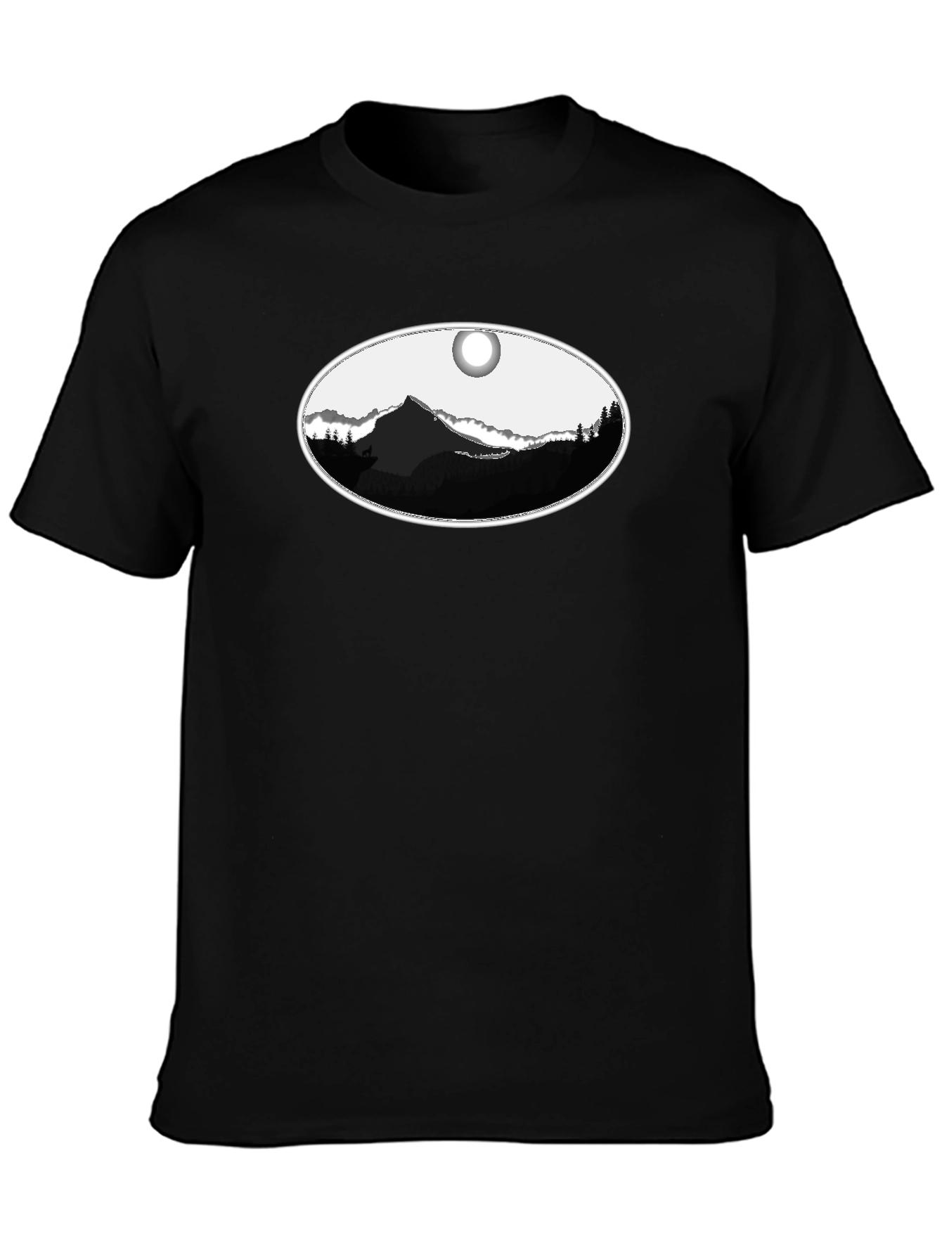 Mountain Oval Graphic Tee - Black