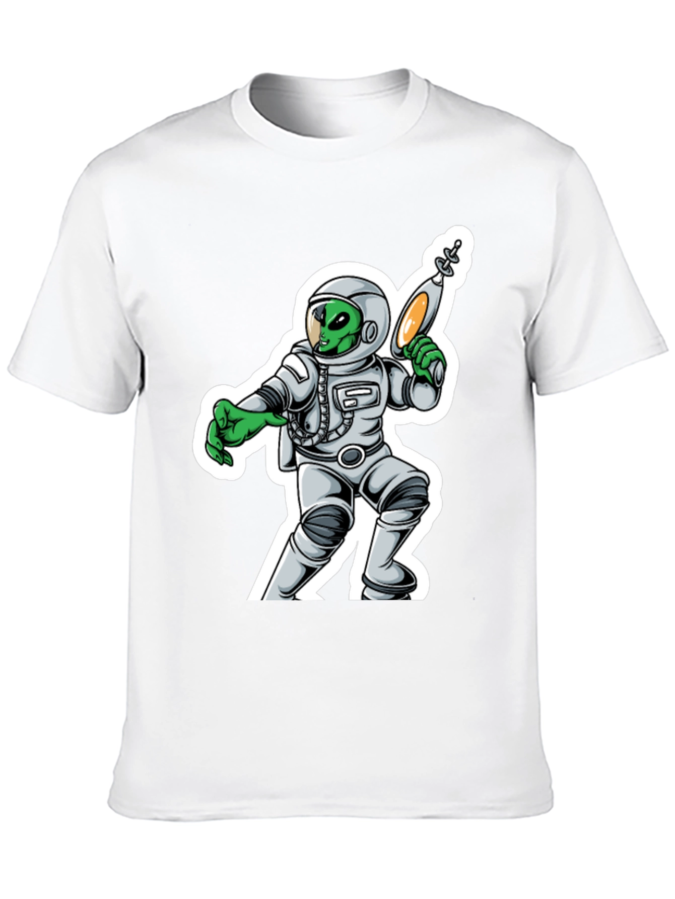 Alien Astronaut Graphic T-Shirt - Black