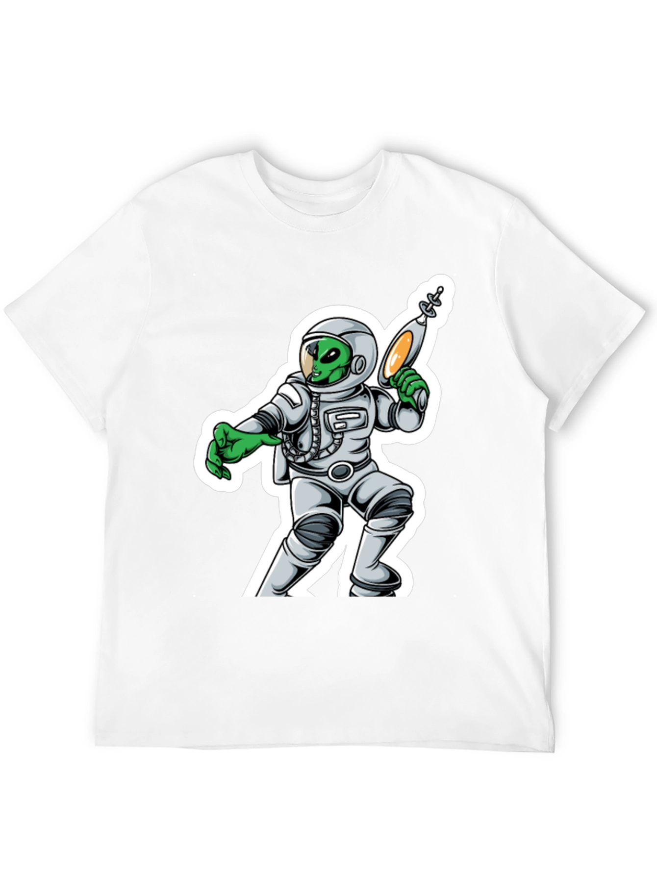 Alien Astronaut Graphic T-Shirt - Black