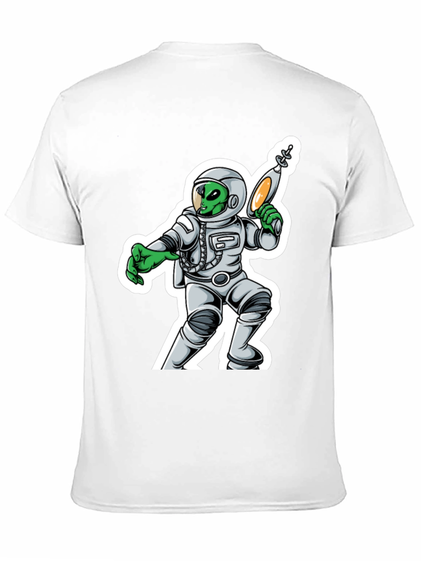 Alien Astronaut Graphic T-Shirt - Black