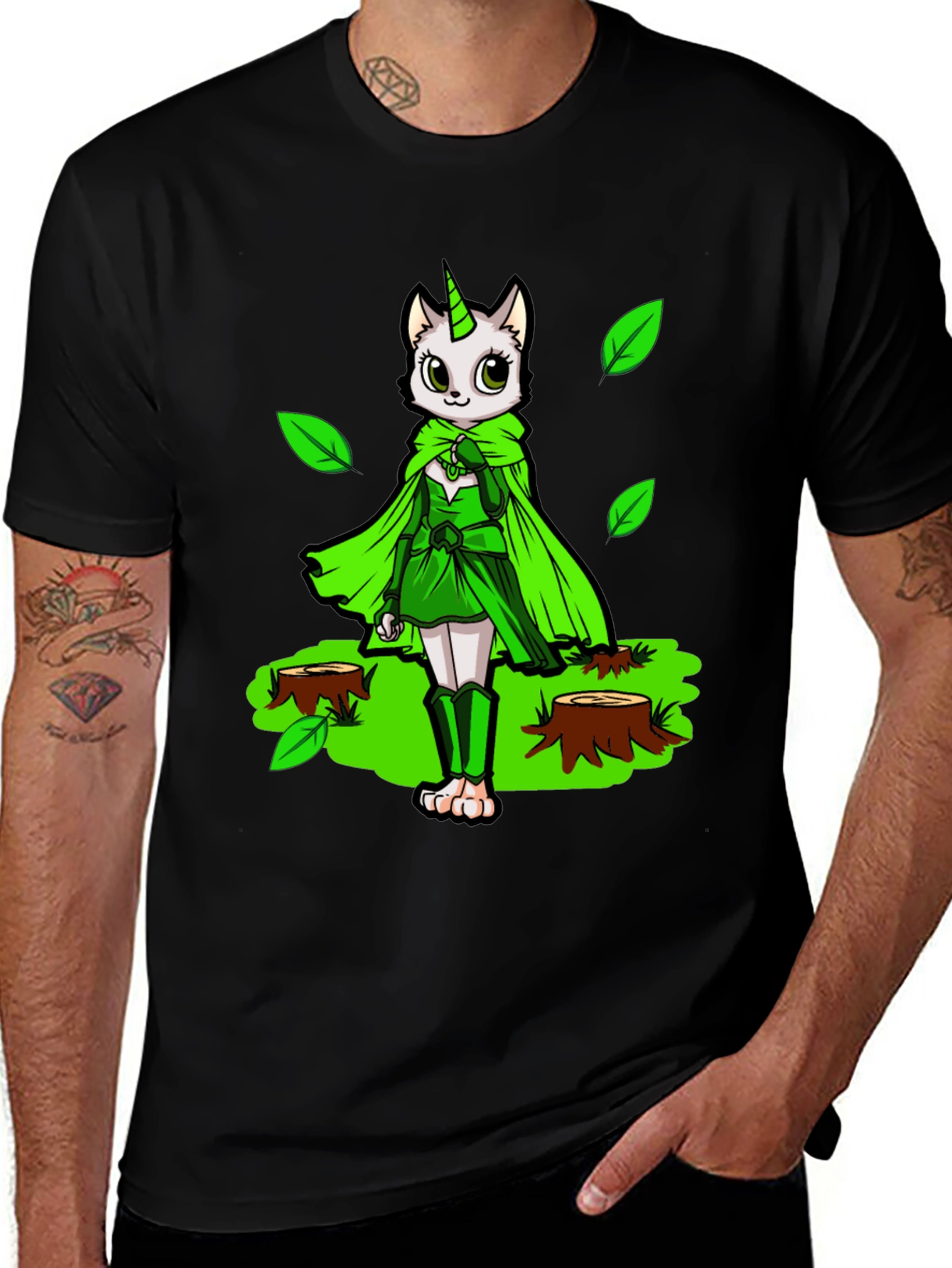 Unicat Forest Guardian Black T-Shirt