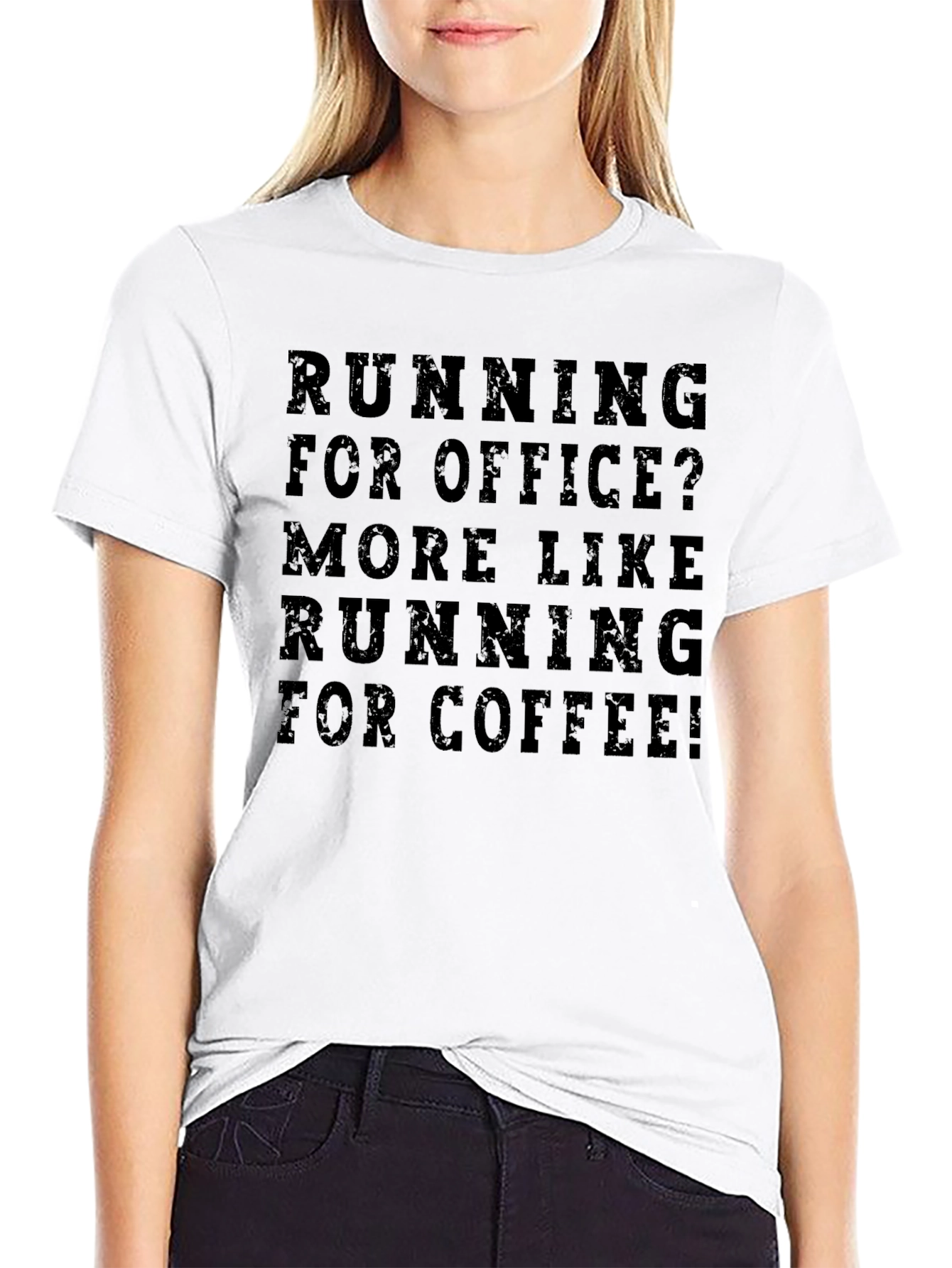 Running for Coffee Black Graphic T-Shirt